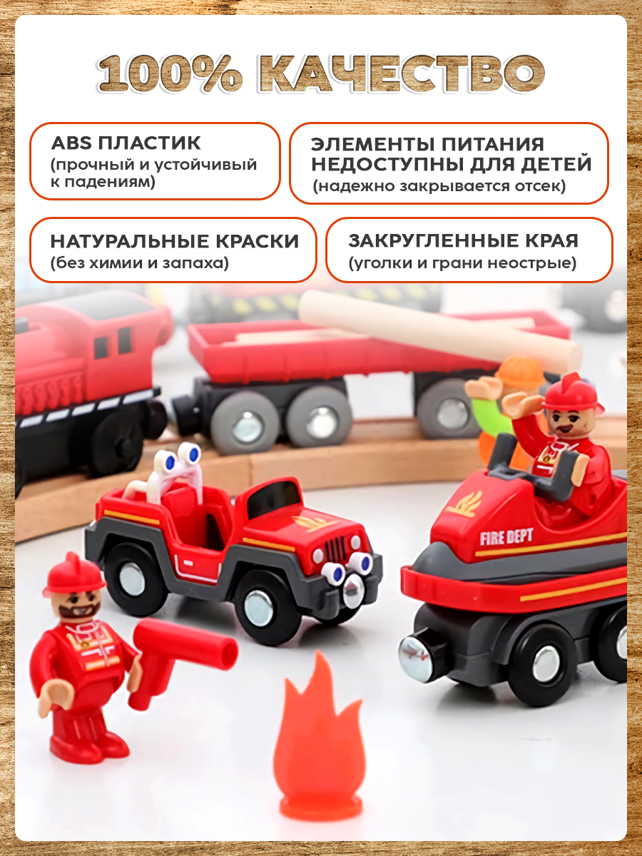 Поезд А.Паровозиков мобиль-3/красный - фото 6