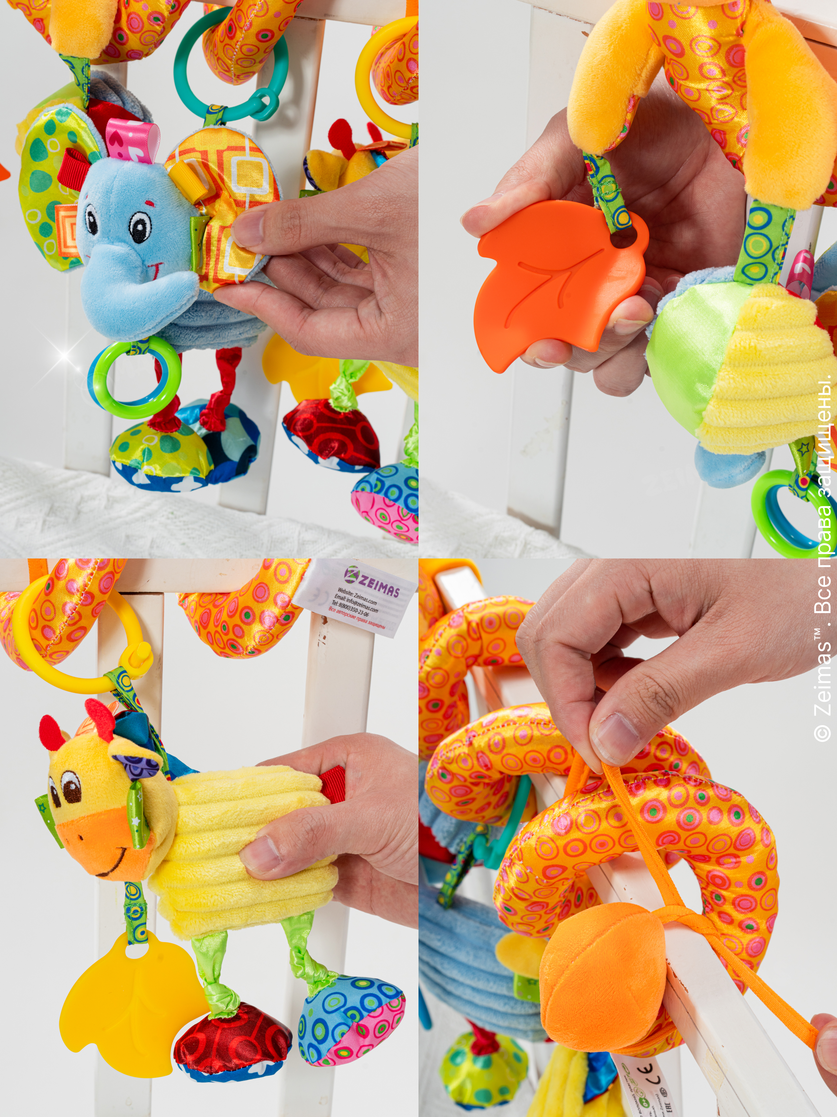Игрушка Zeimas подвеска спираль погремушка Жираф - фото 17