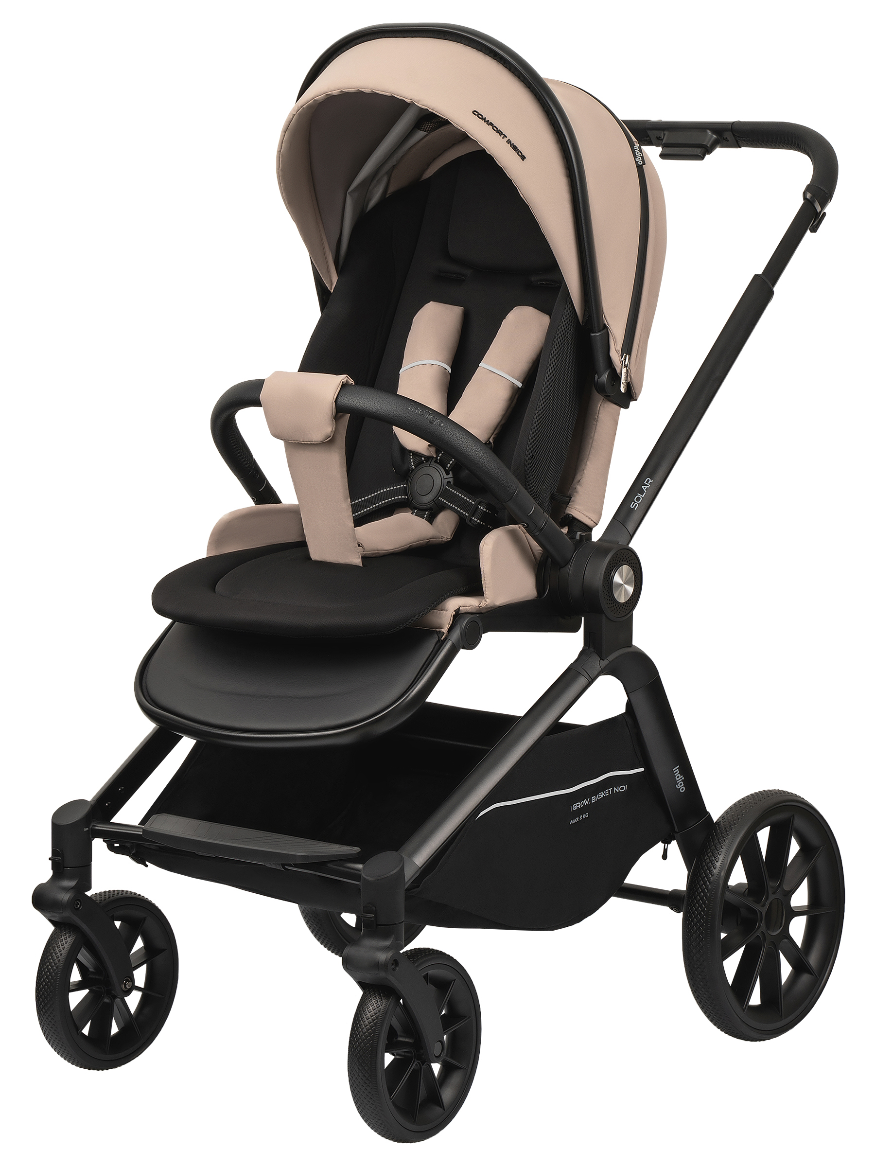 Коляска 2в1 Indigo Solar бежевый - фото 7