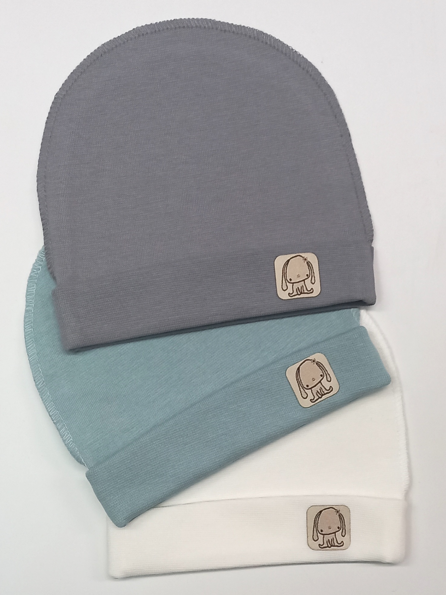 Изображение товара Комплект из 3 трикотажных шапочек для новорожденных Daisy