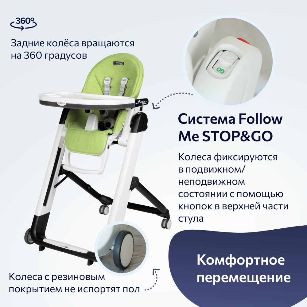 Стульчик для кормления Peg-Perego Siesta Follow Me классический - фото 7