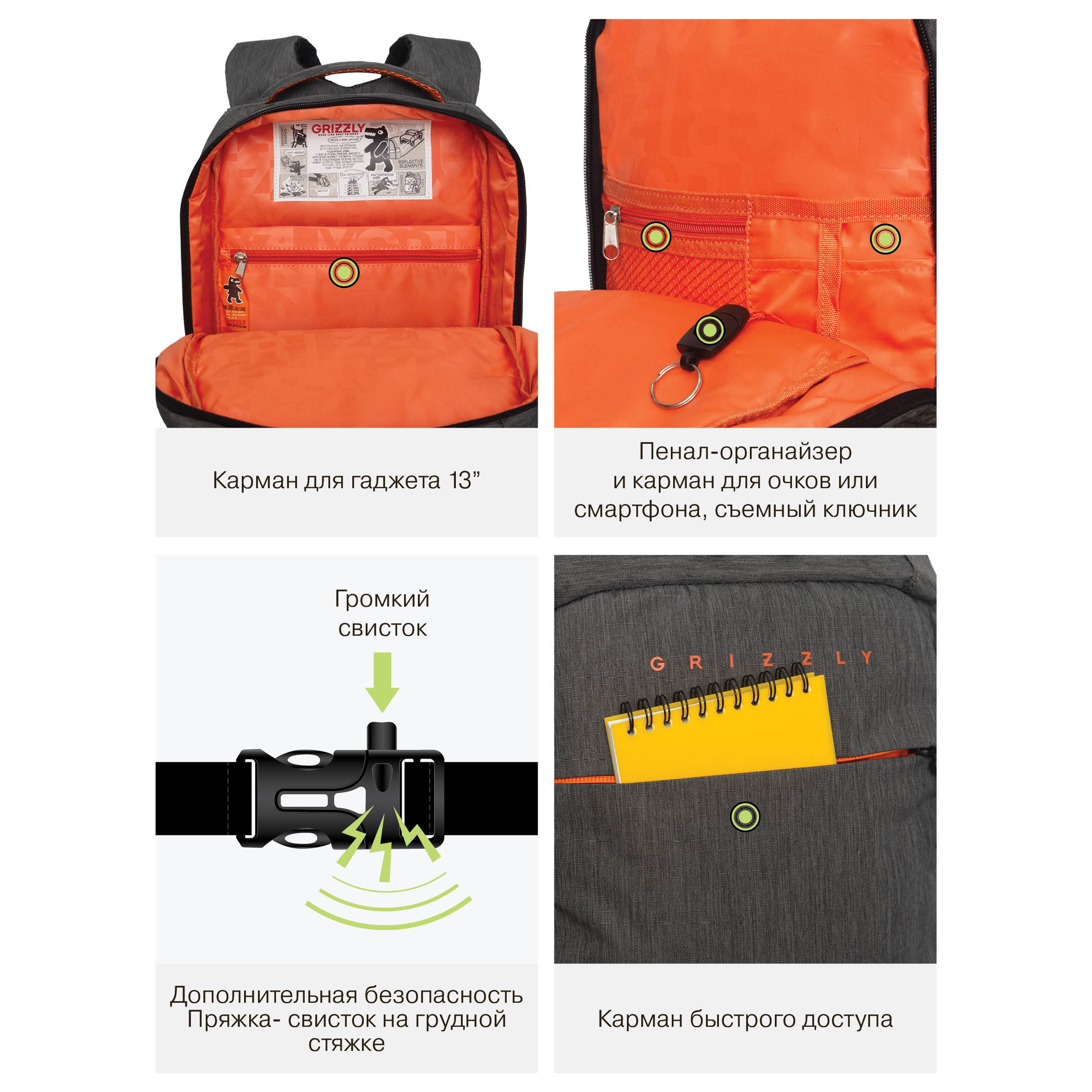 Рюкзак Grizzly для мальчика - фото 12