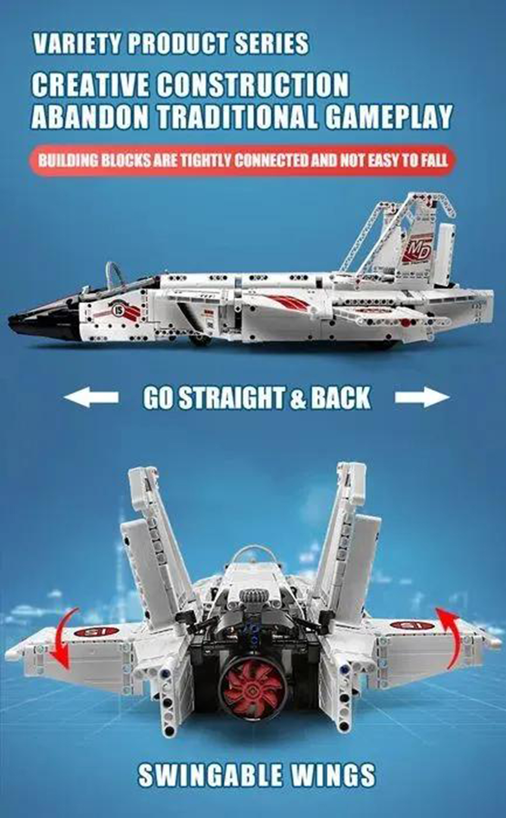 Конструктор Mould King Сверхзвуковой истребитель - фото 9