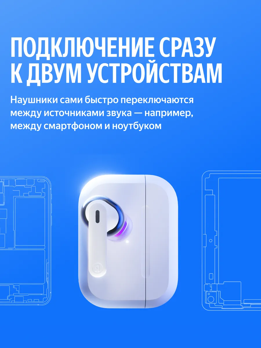 Наушники внутриканальные Яндекс Дропс с Алисой AI Беспроводные - фото 9
