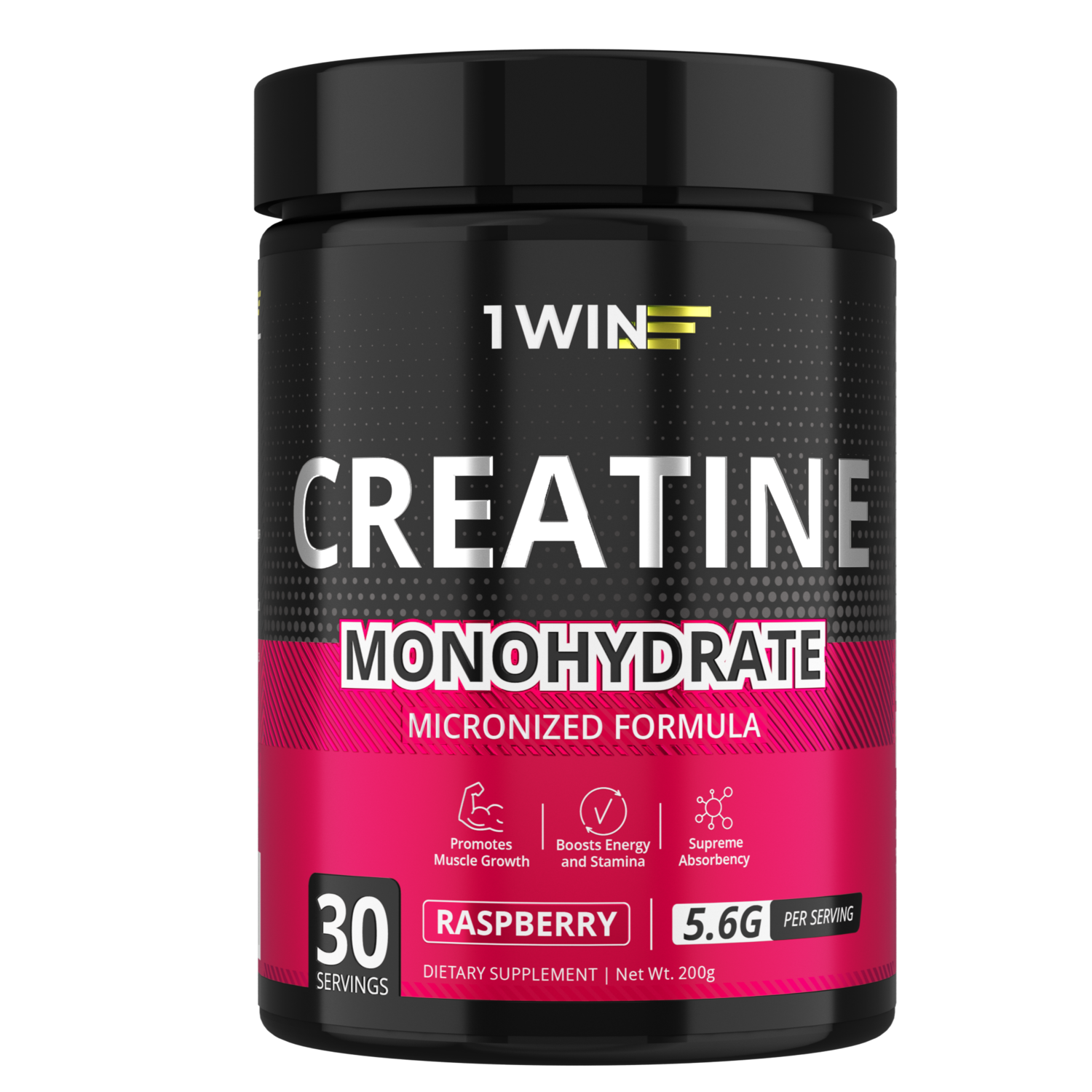 Креатин моногидрат 1WIN Малина 200г 30 порций - фото 1