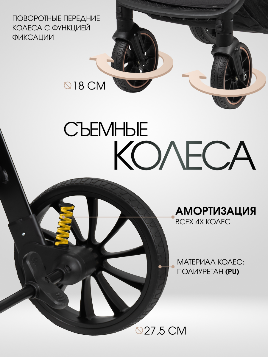 Коляска 3в1 Costa Райдер бежевый - фото 6