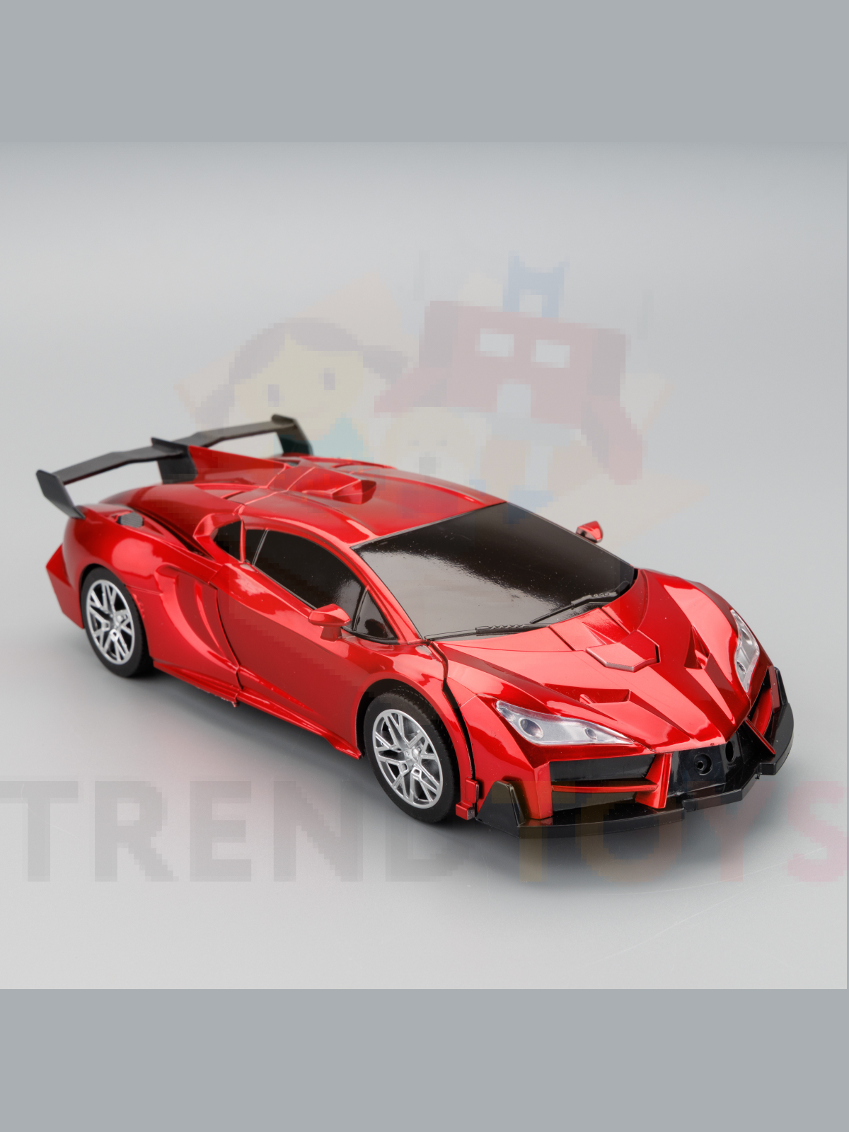 Автомобиль РУ TrendToys Робот трансформер красный - фото 12