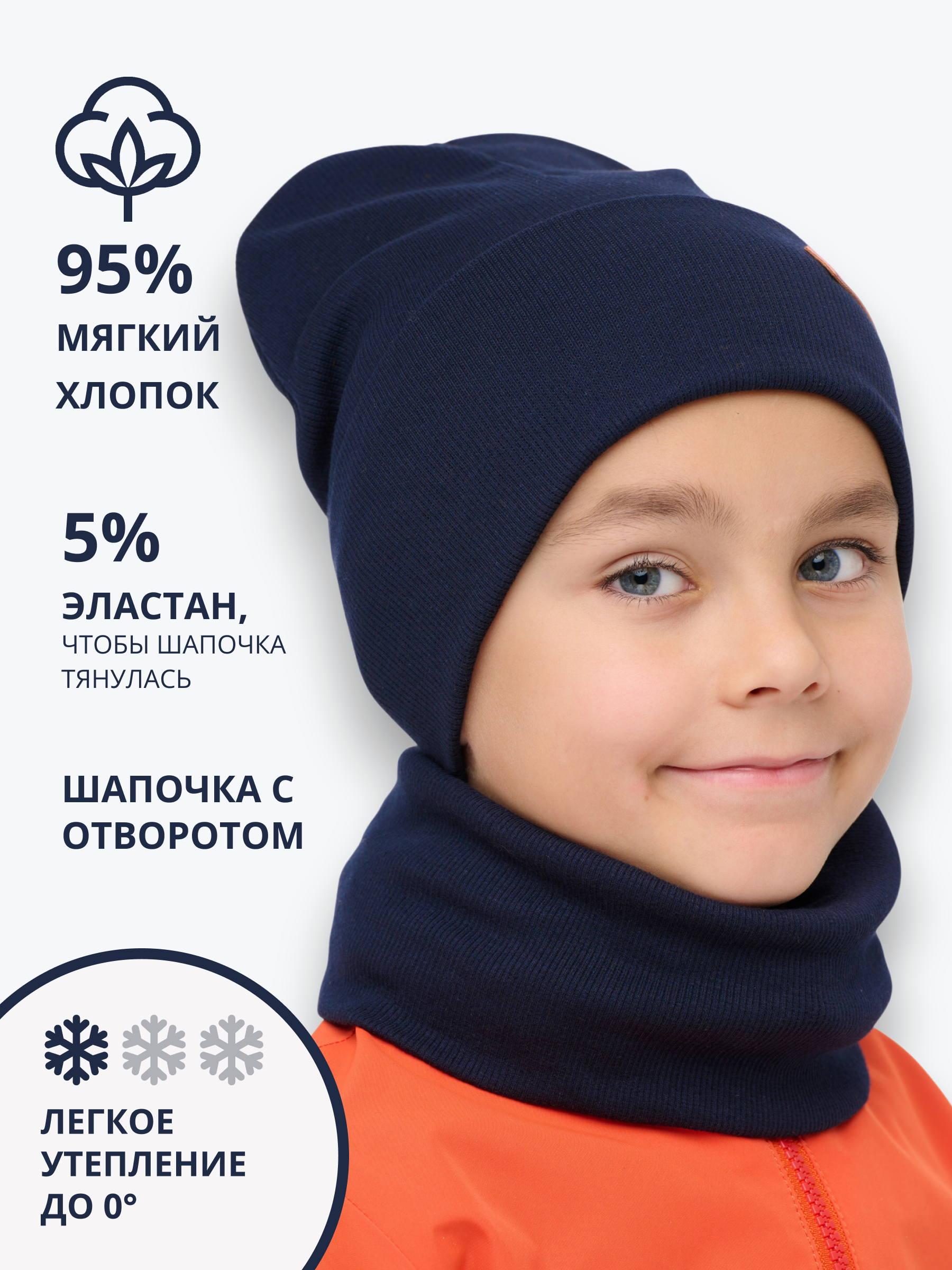 Шапка и снуд NYCkids NYC-H-40-KashOtvB-Dblue - фото 5