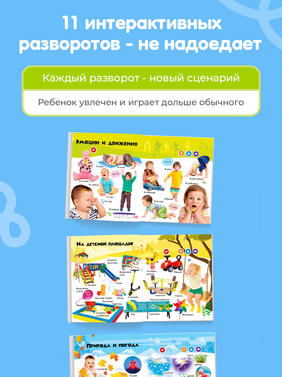 Говорящая книжка Нажималка BertToys Я и Мир Вокруг - фото 3