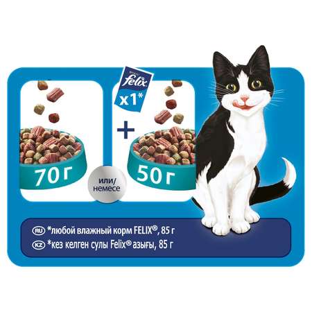 Корм для кошек Felix Двойная вкуснятина мясо 750г