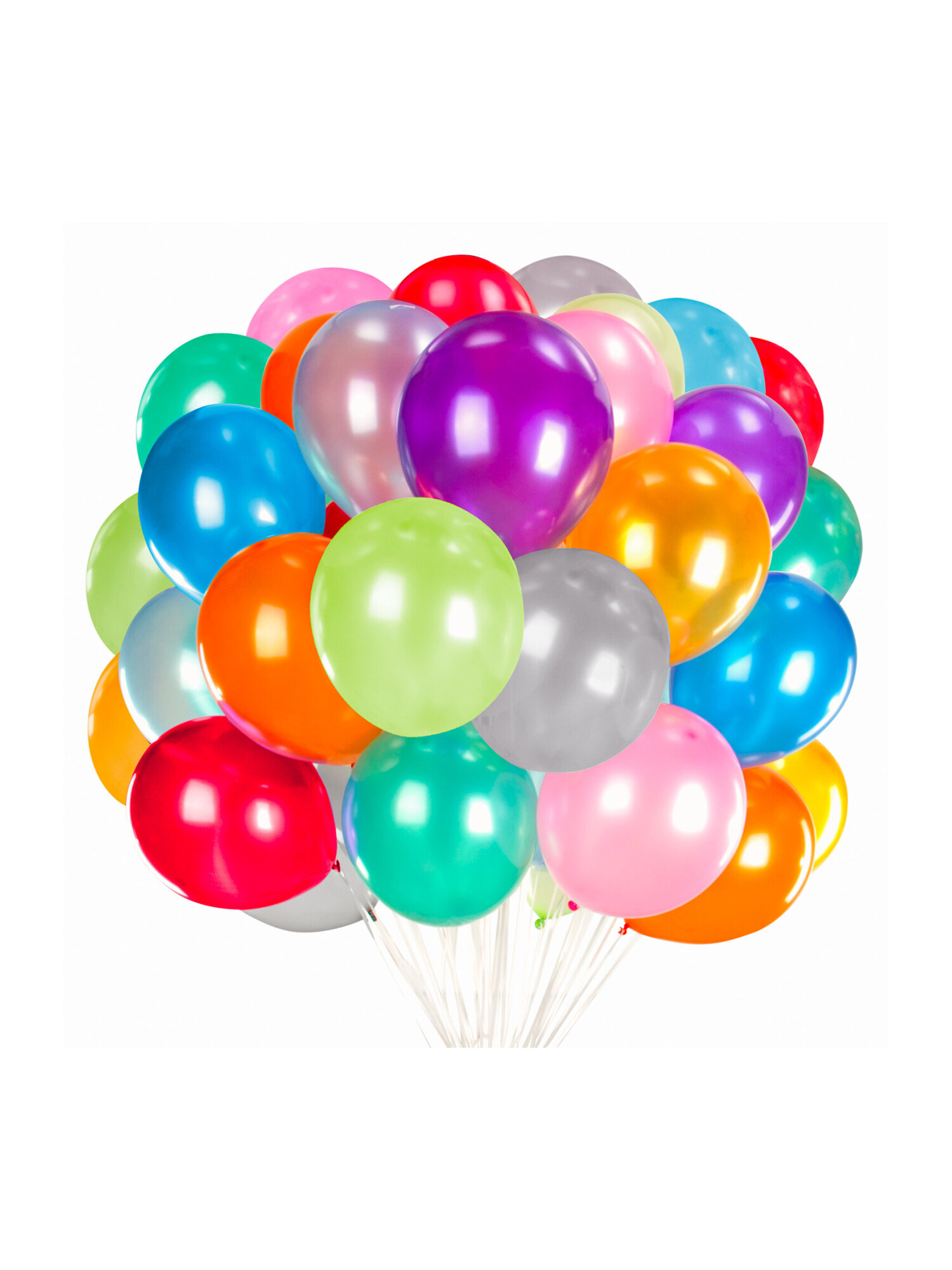 Шары воздушные Золотая сказка 50 штук металлик ассорти - фото 7