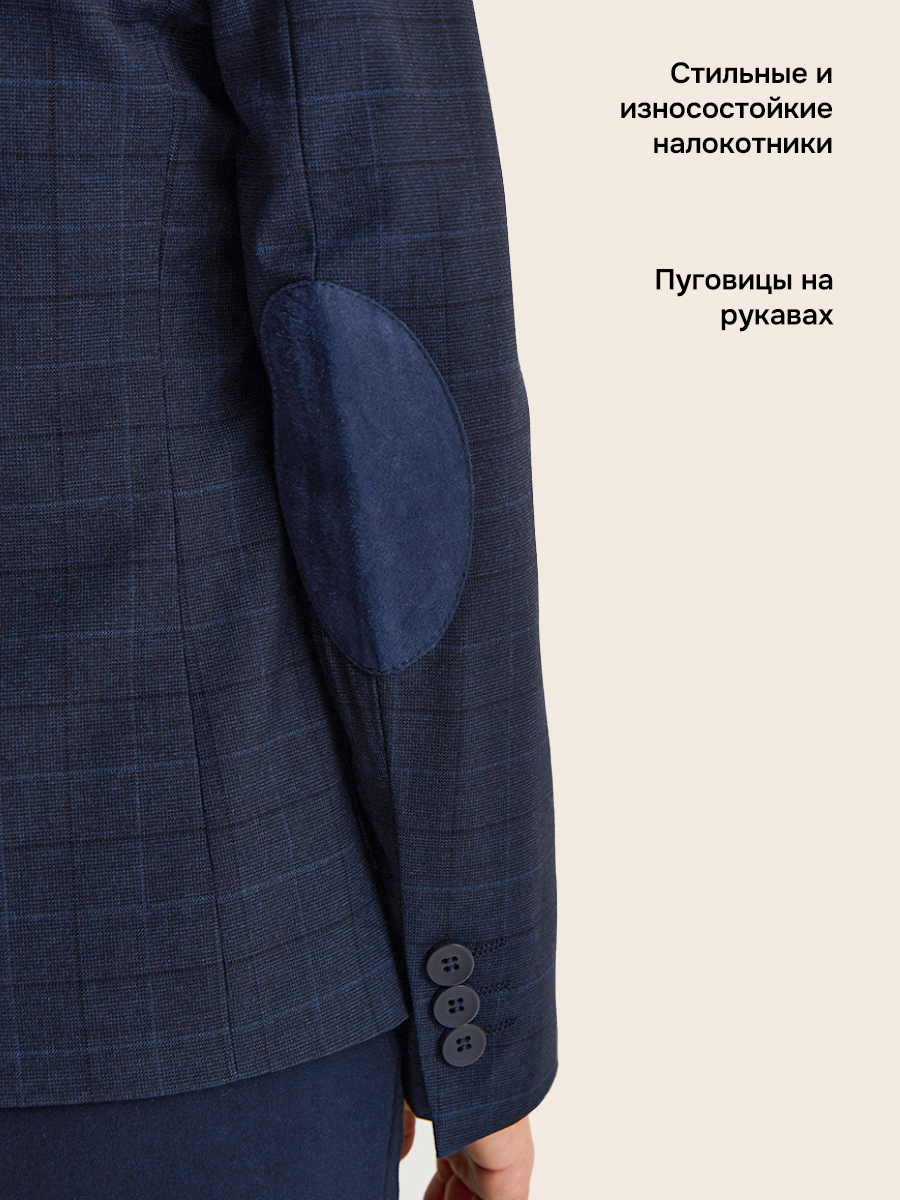 Пиджак NIKASTYLE 4ш72726 синяя клетка - фото 5