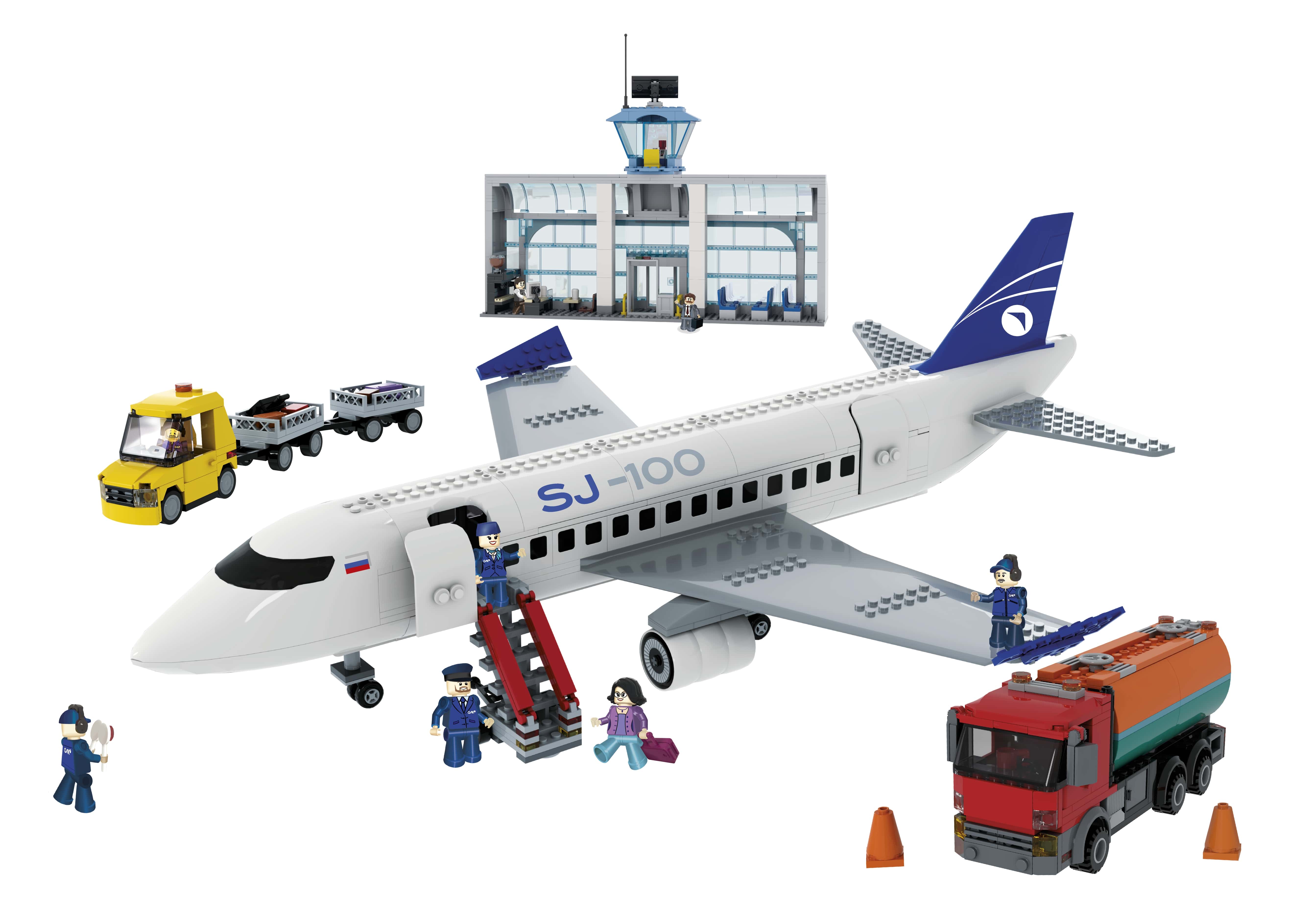 Конструктор brick labs City SJ-100 в аэропорту 939 дет. - фото 2