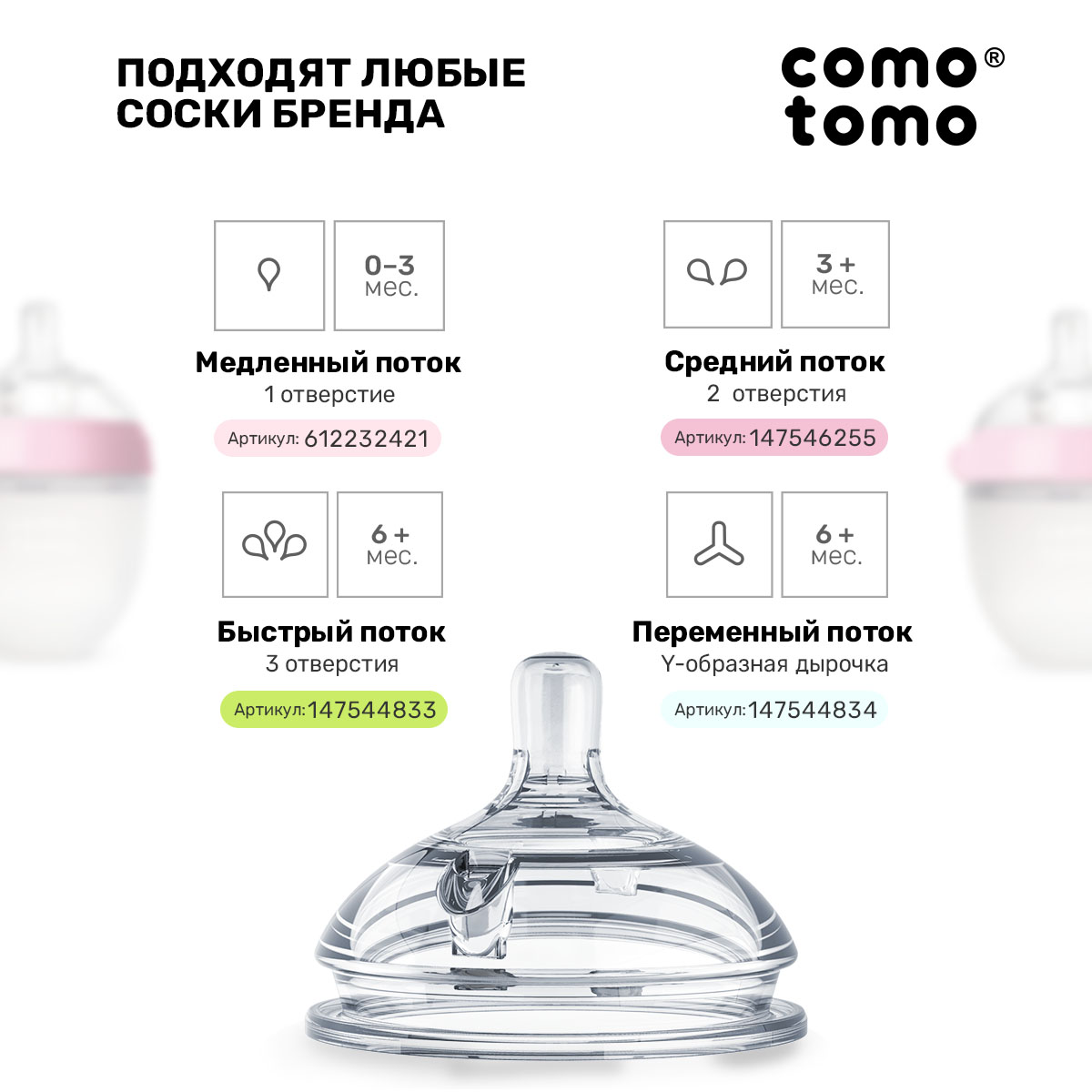 Бутылочка comotomo Anti-Colic 150 мл 2 шт. - фото 12