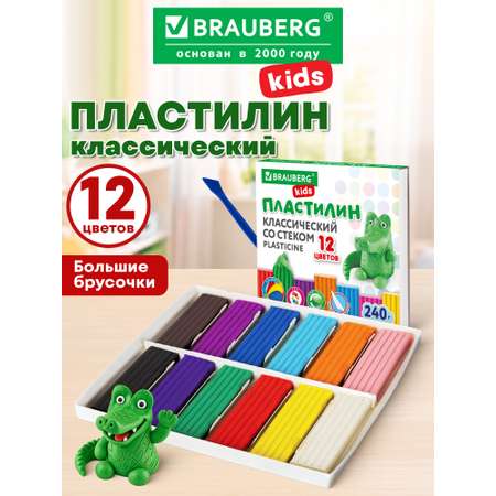 Пластилин Brauberg 12 цв.