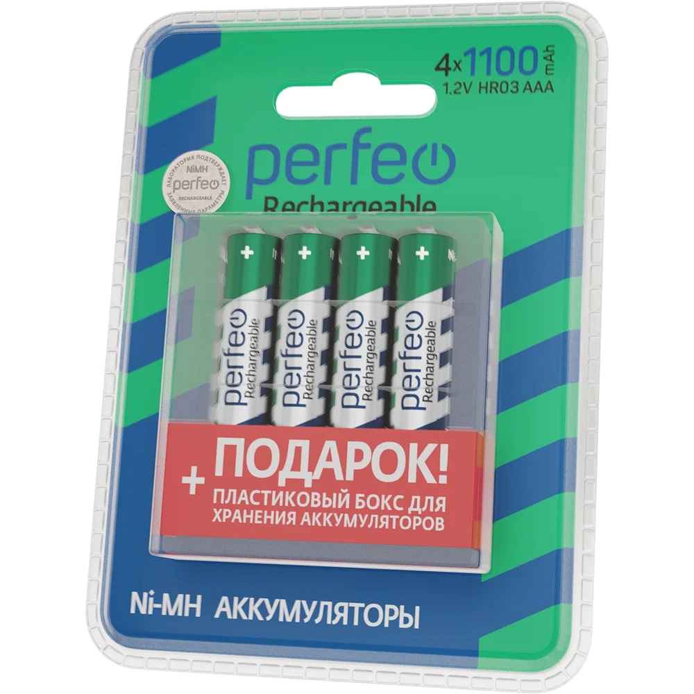 Аккумуляторные батарейки Perfeo Ni-Mh 1100 мАч ААА 4 штуки - фото 3