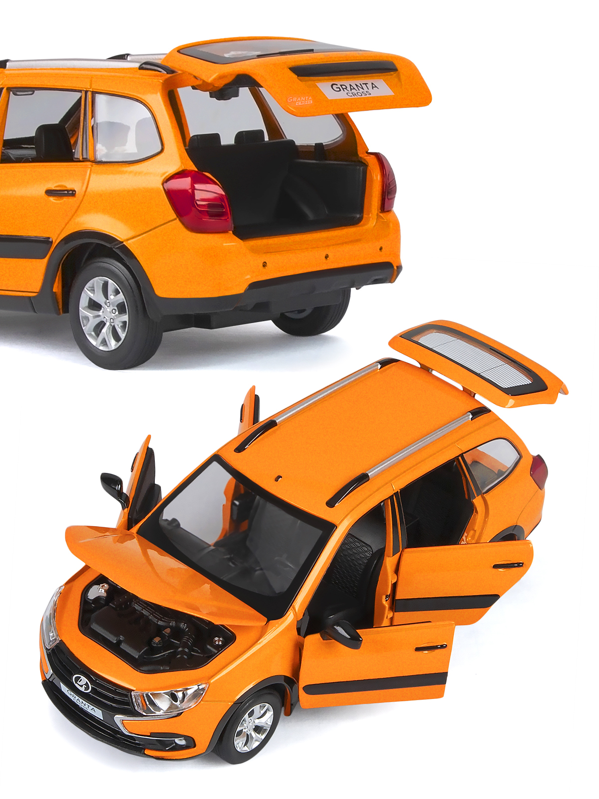 Автомобиль АВТОпанорама LADA Granta Cross 1:24 оранжевый JB1251207 - фото 11