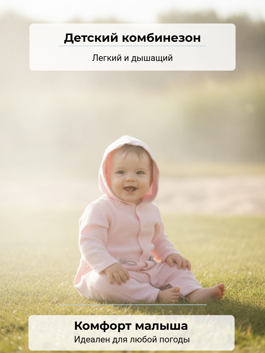 Комбинезон КВАРК лук комбинезон муслиновый для малышей - фото 3