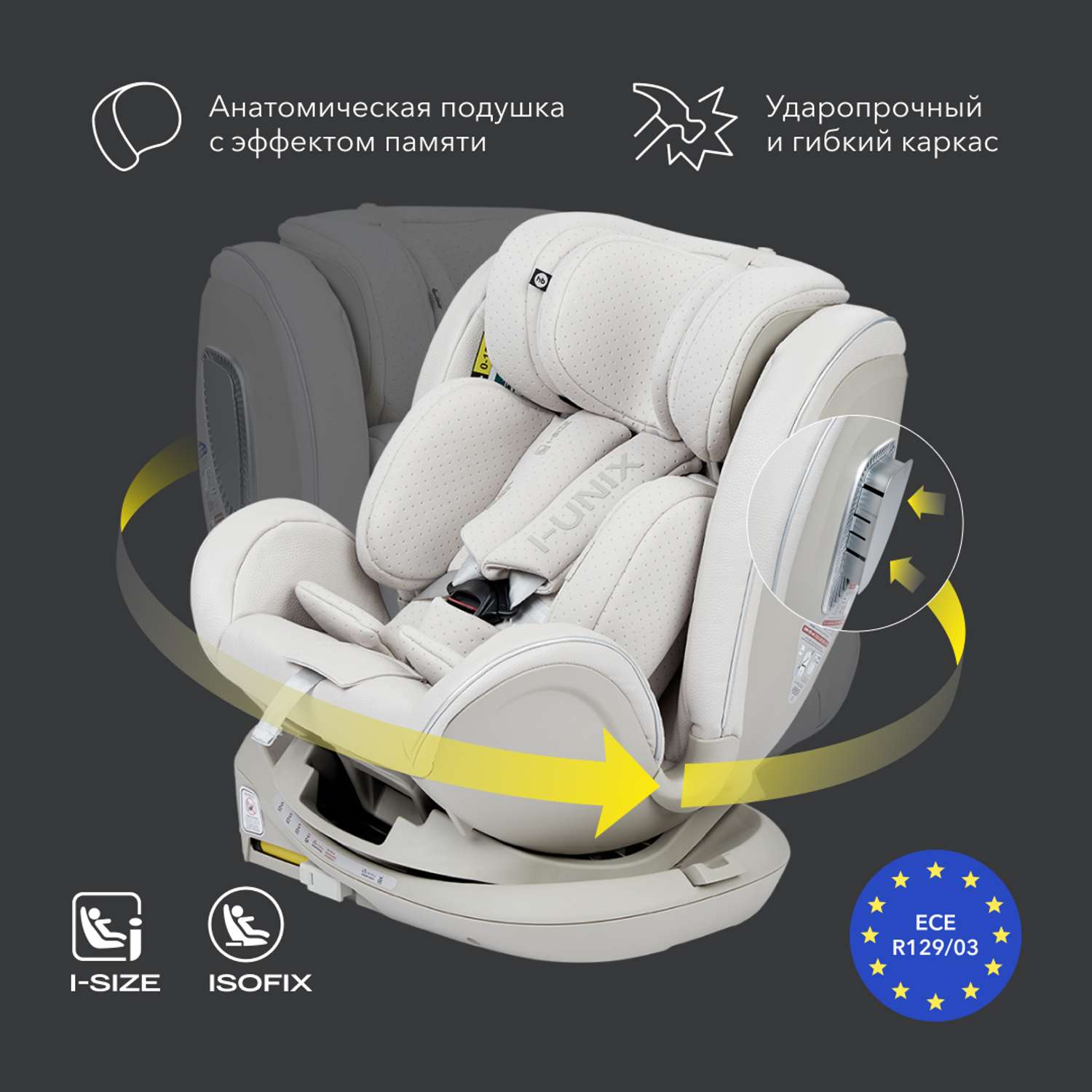 Автокресло Happy Baby I-Unix Isofix 0+/1/2/3 (0-36 кг) - фото 12