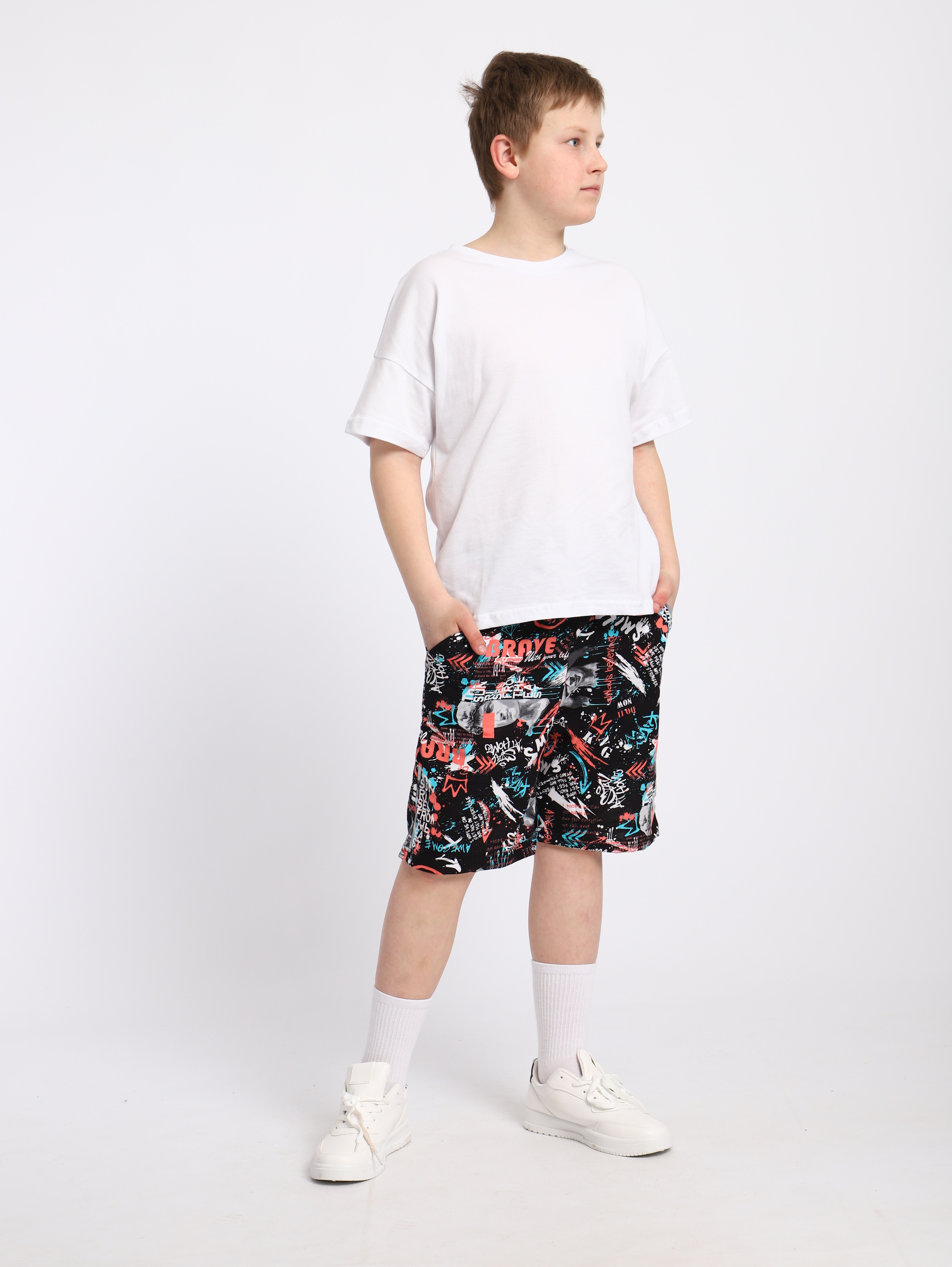 Шорты ЛАДОШКИ Шорты Федор черный граффити - фото 2