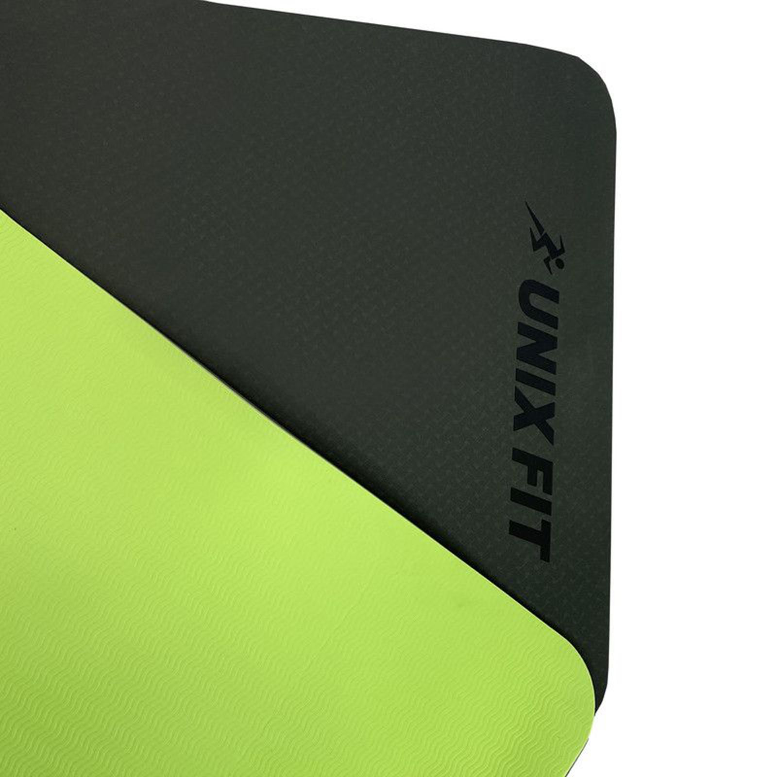 Коврик для йоги и фитнеса UNIX Fit двусторонний 180 х 61 х 0.6 см зеленый - фото 6