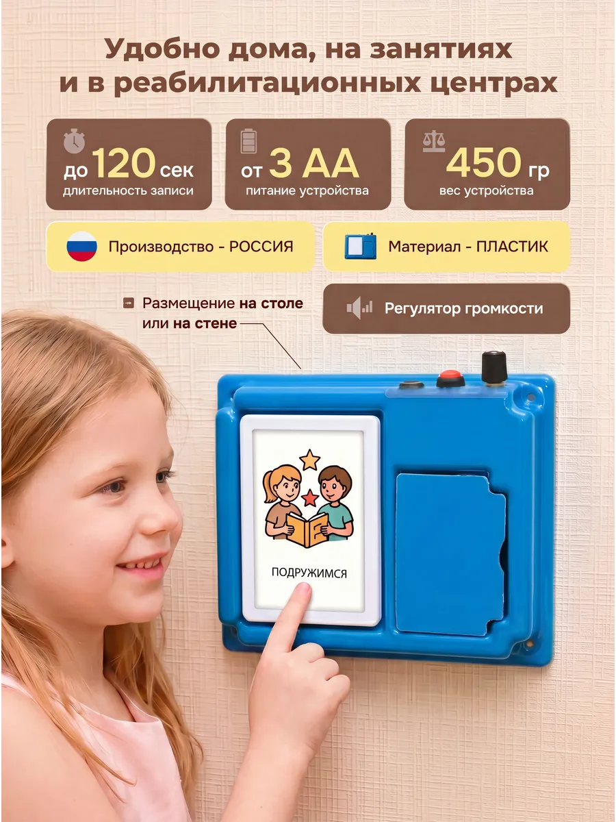 Коммуникатор настенный Лаборатория КОИ однокнопочный - фото 3