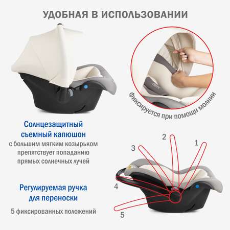 Автокресло SIGER Дафни 0 (0 -13 кг) серый