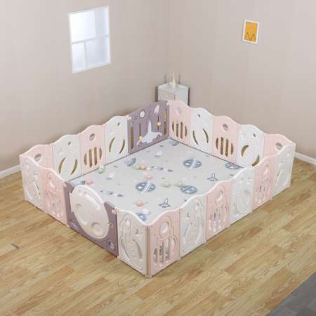 Манеж UNIX line Unix line SUPREME Space 200x240 с ковриком горкой и баскетбольным кольцом