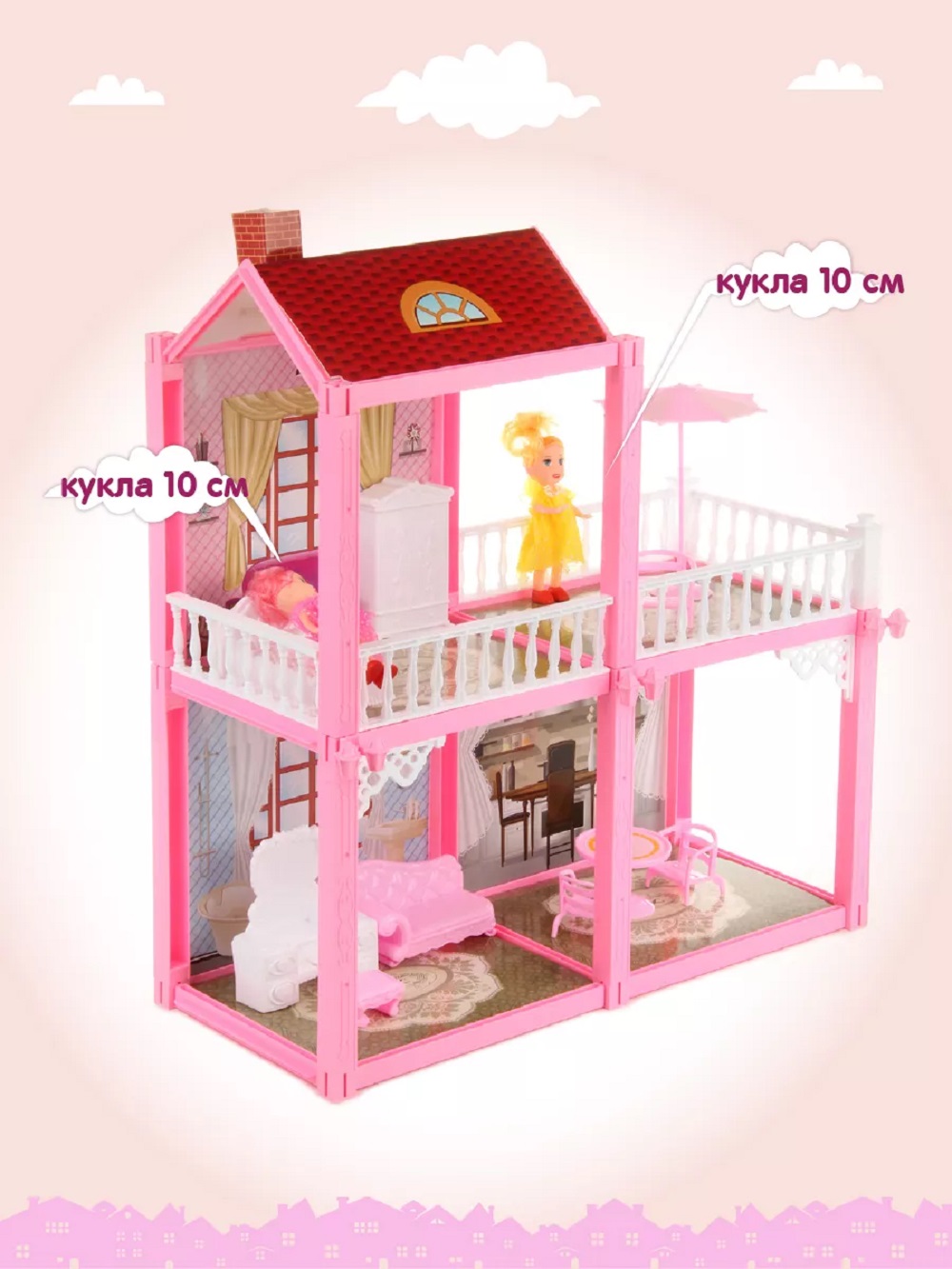 Домик для кукол ТОТОША 30 см с мебелью 148 - фото 3