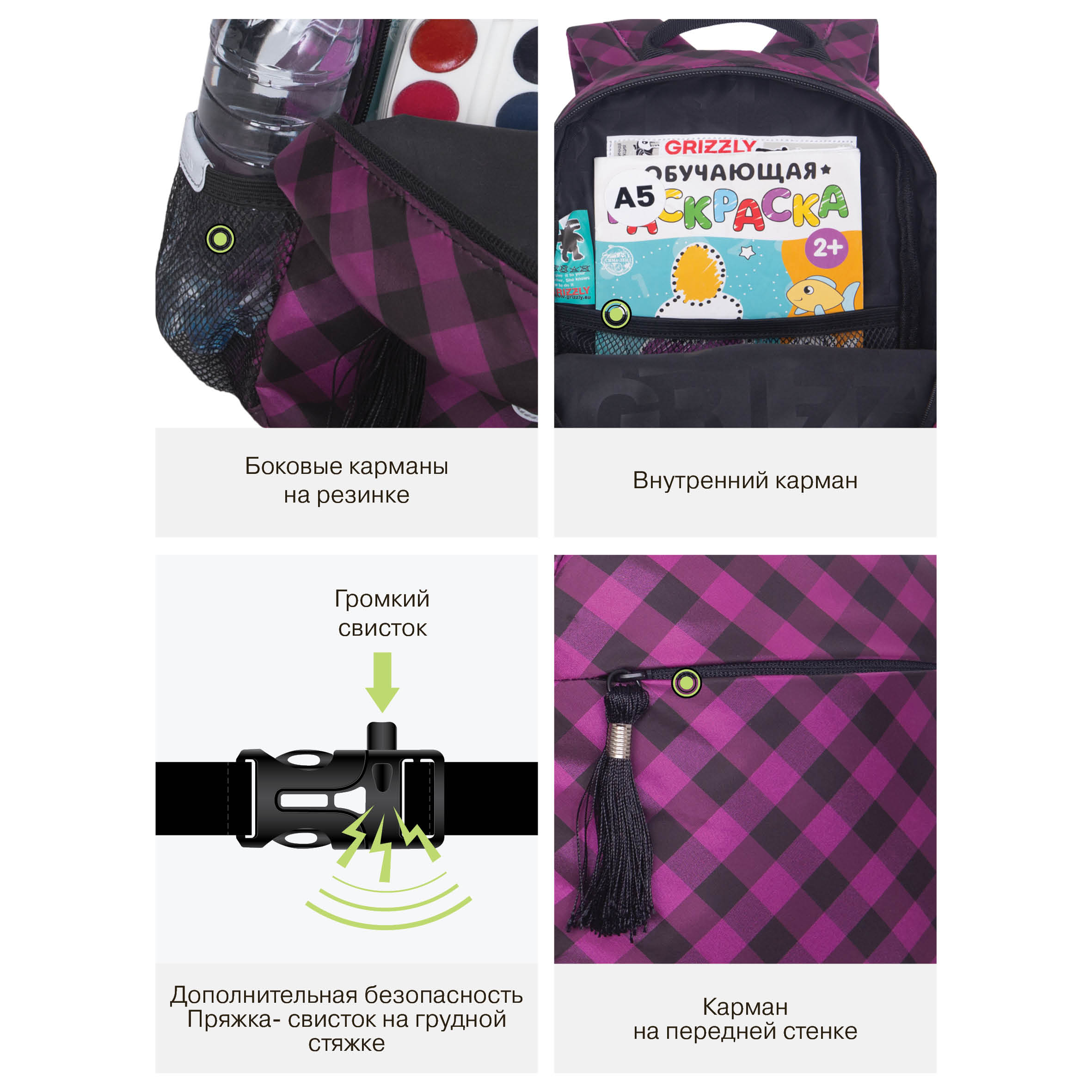 Рюкзак дошкольный Grizzly для девочки - фото 12