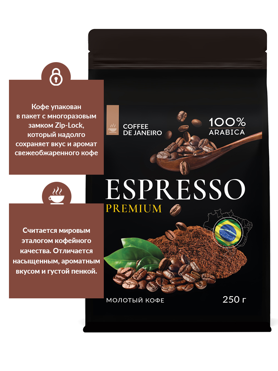 Молотый кофе DE JANEIRO premium - фото 3