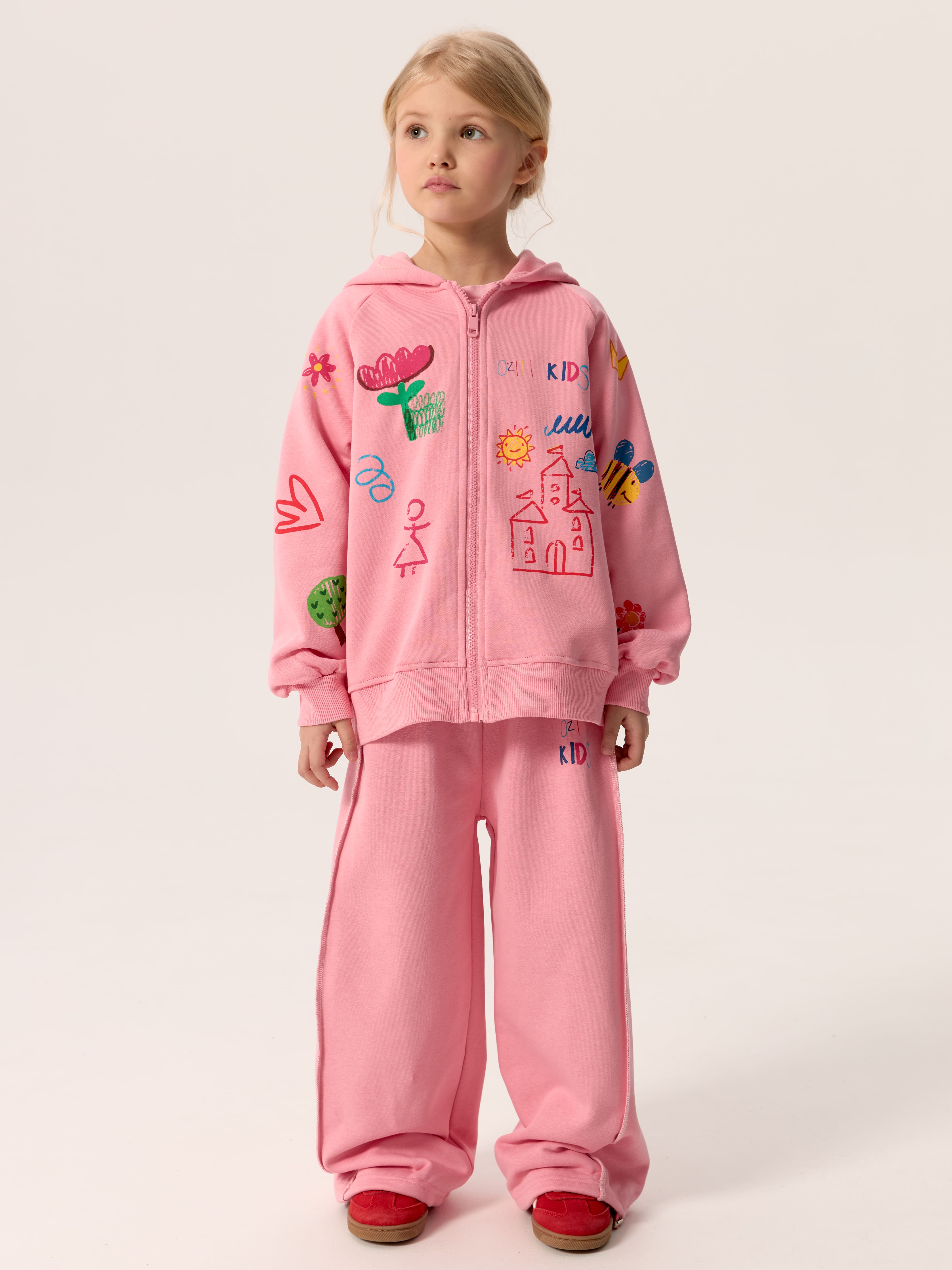 Толстовка OZITI KIDS ok010262/розовый - фото 2