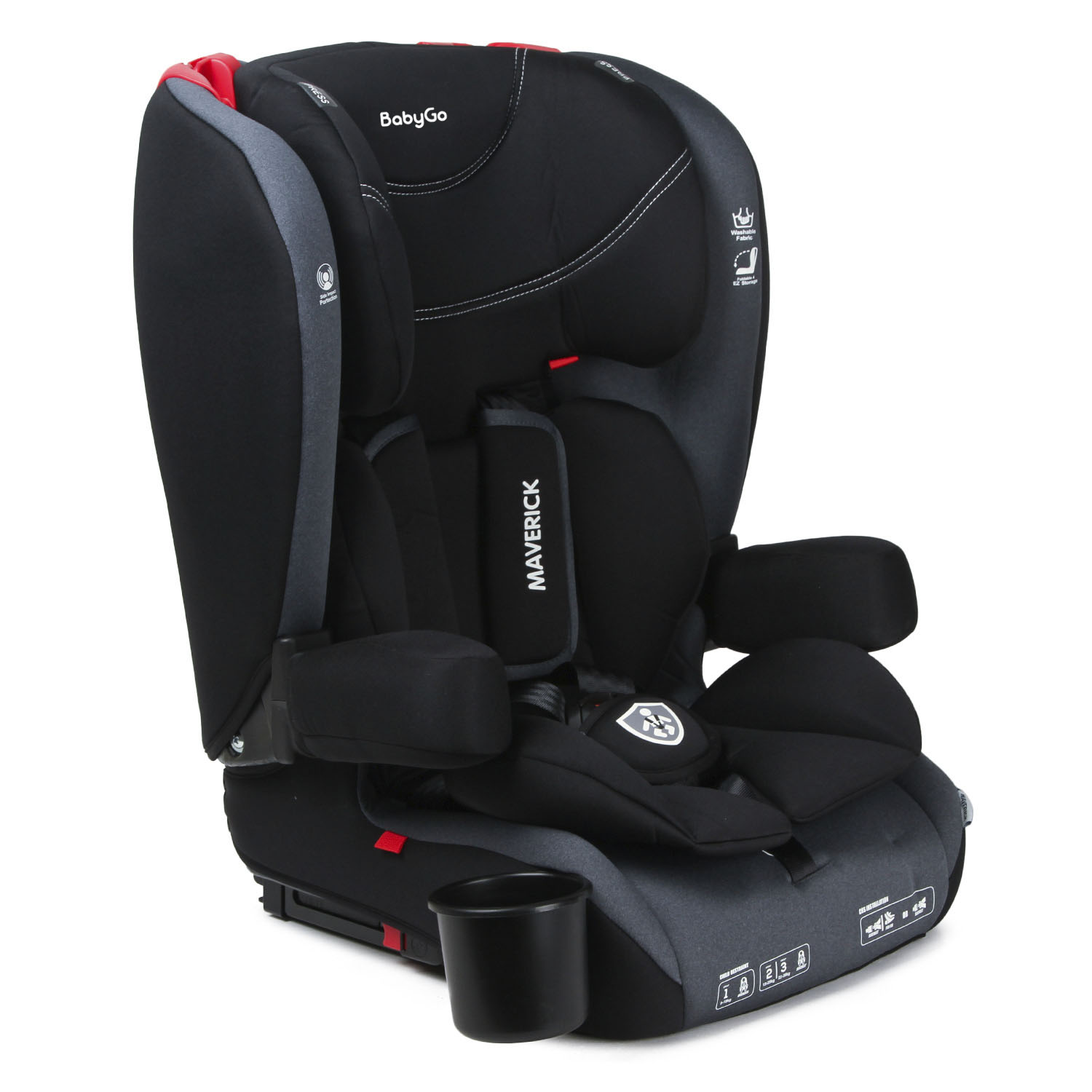 Автокресло BabyGo Maverick New Isofix 1/2/3 (9-36 кг) черный - фото 15