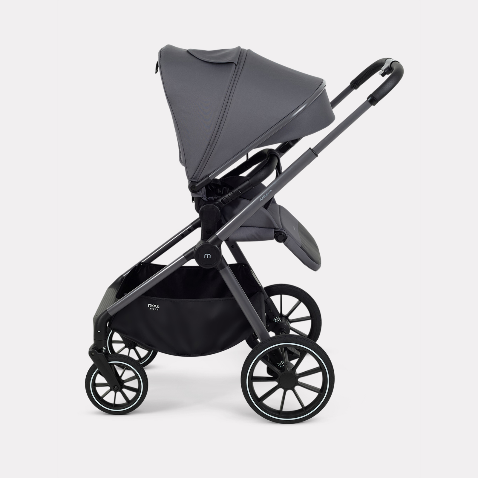 Коляска 3в1 MOWbaby Amber pro серый - фото 13
