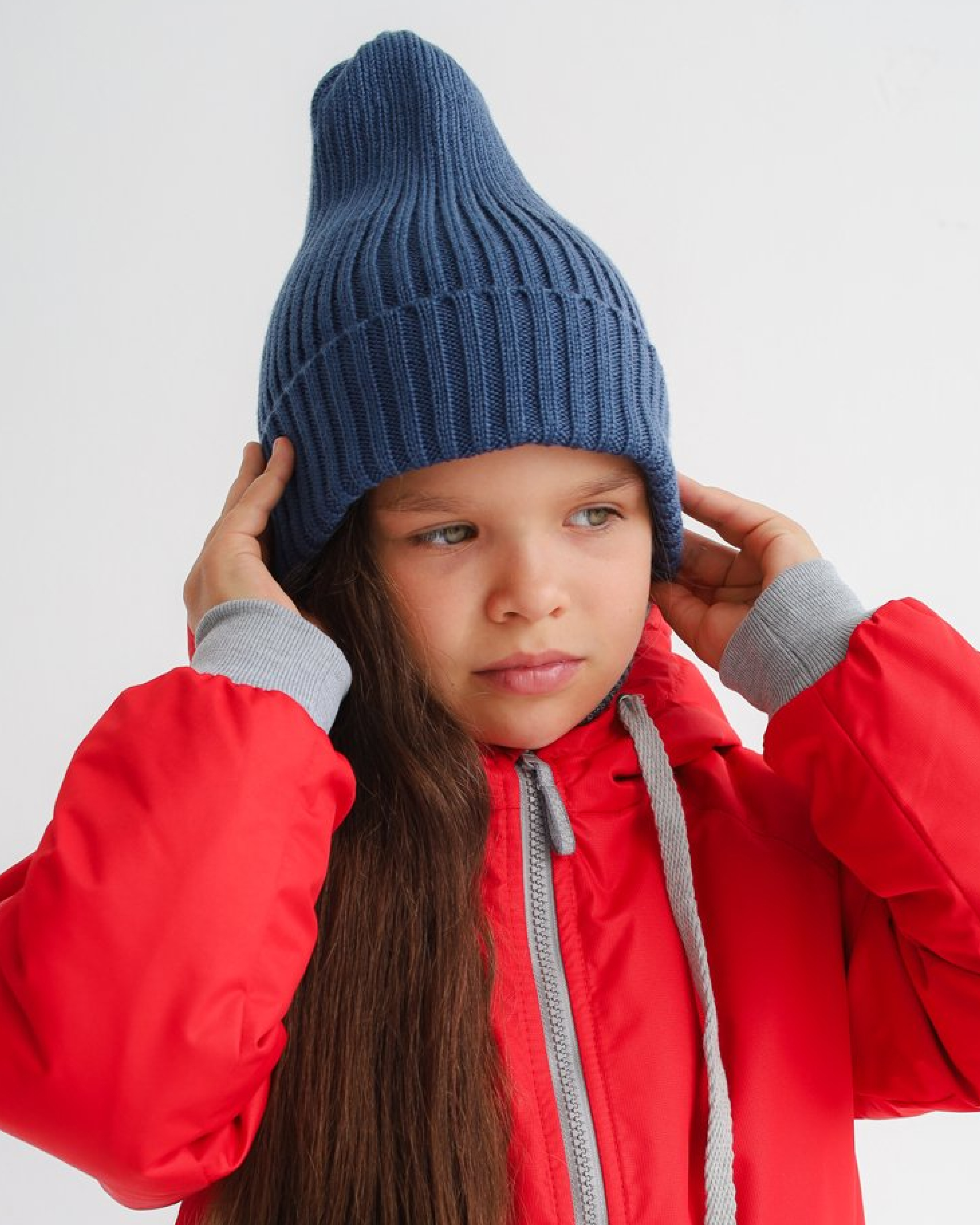 Шапка MINIDINO ВЯЗ-Ш-001/10001Шапка Тыковка синяя дымка - фото 1