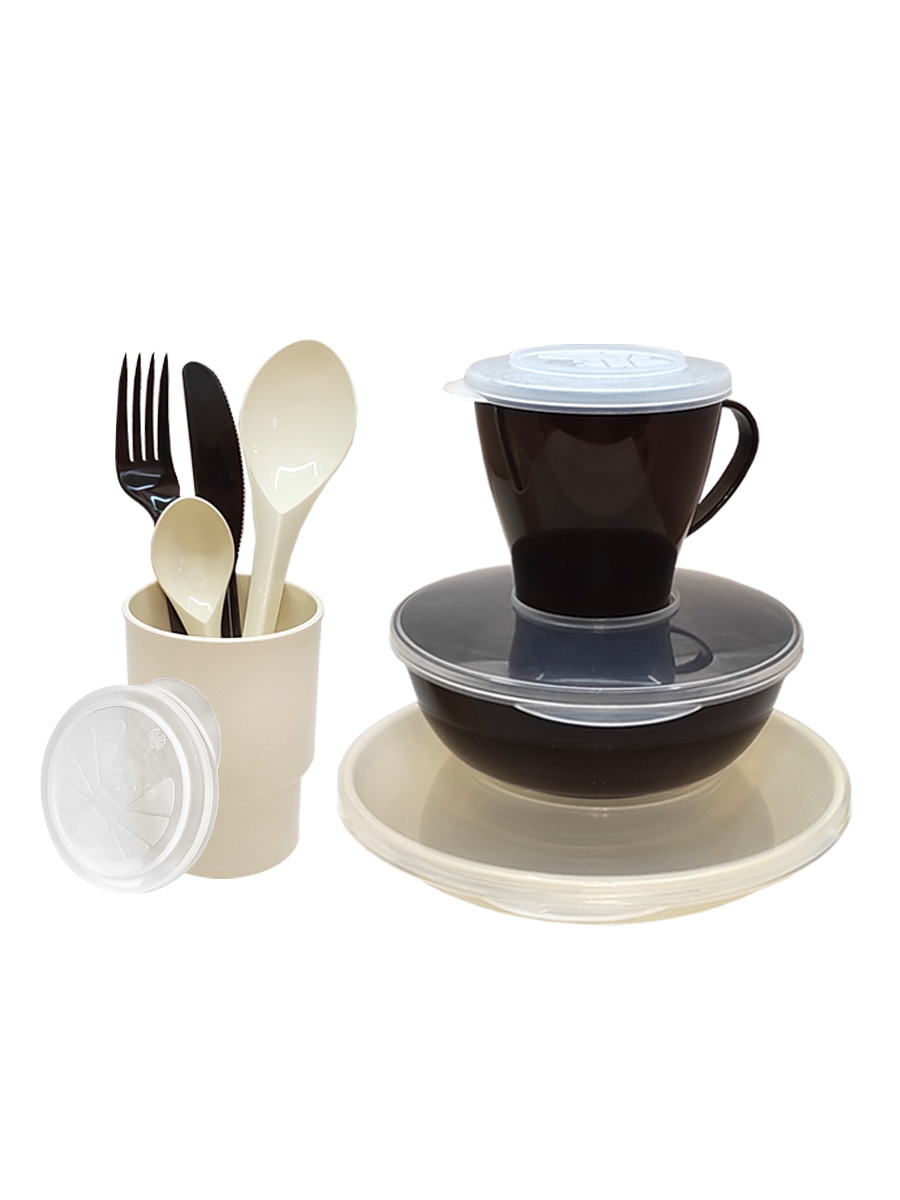 Набор посуды Solaris на 1 персону «Универсальный» ванильно-шоколадный - фото 18