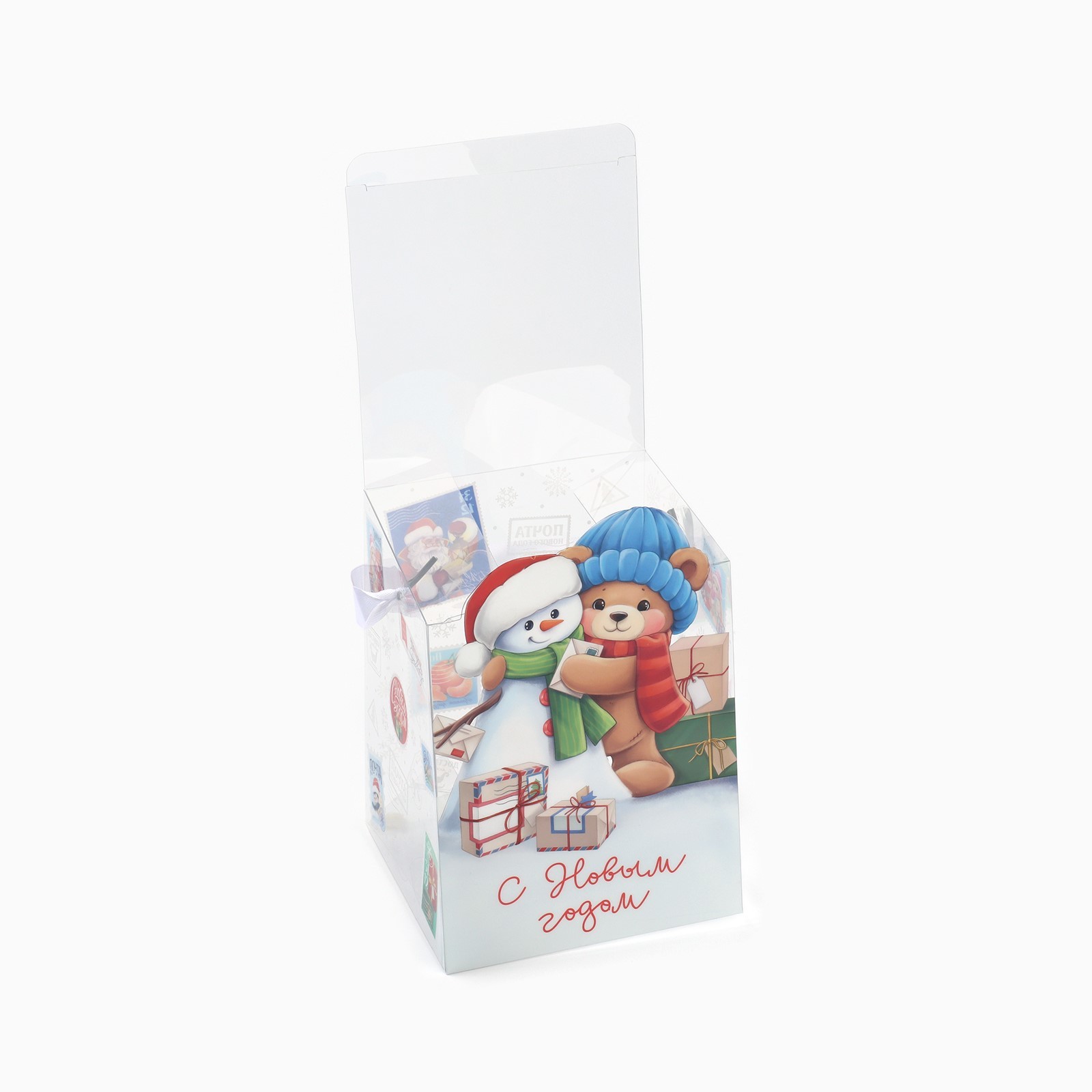 Подарочная коробка ПВС Дарите Счастье "Новогодняя почта", 12 х 15 х 12 см - фото 4