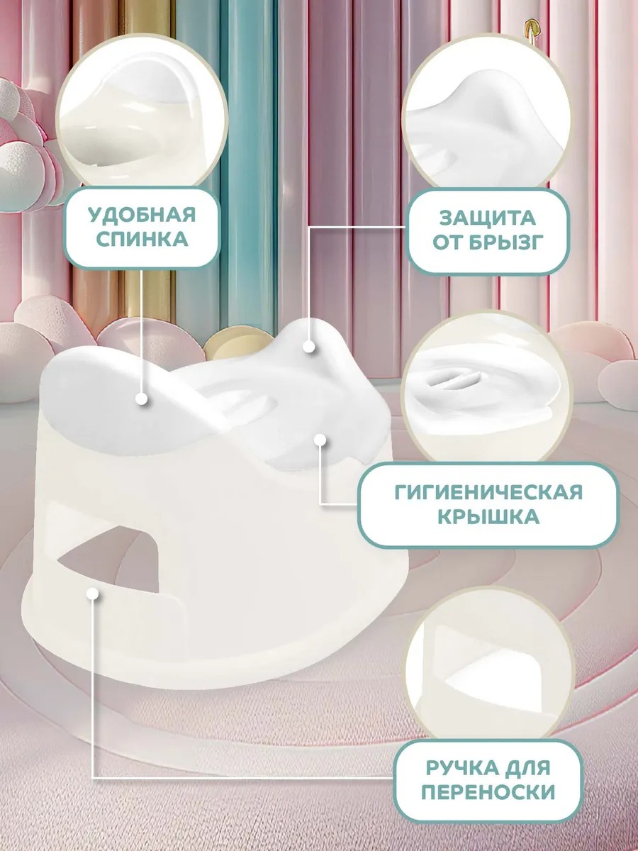 Горшок детский Компания Друзей анатомический с крышкой размер S - фото 3