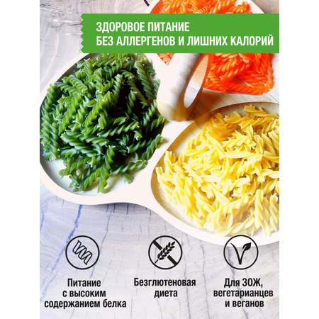 Макароны Pasta la Bella Спирали из зеленого гороха, красной чечевицы и нута 3 уп.