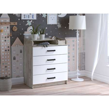 Пеленальный комод aton baby furniture Marvin дуб крафт серый белый