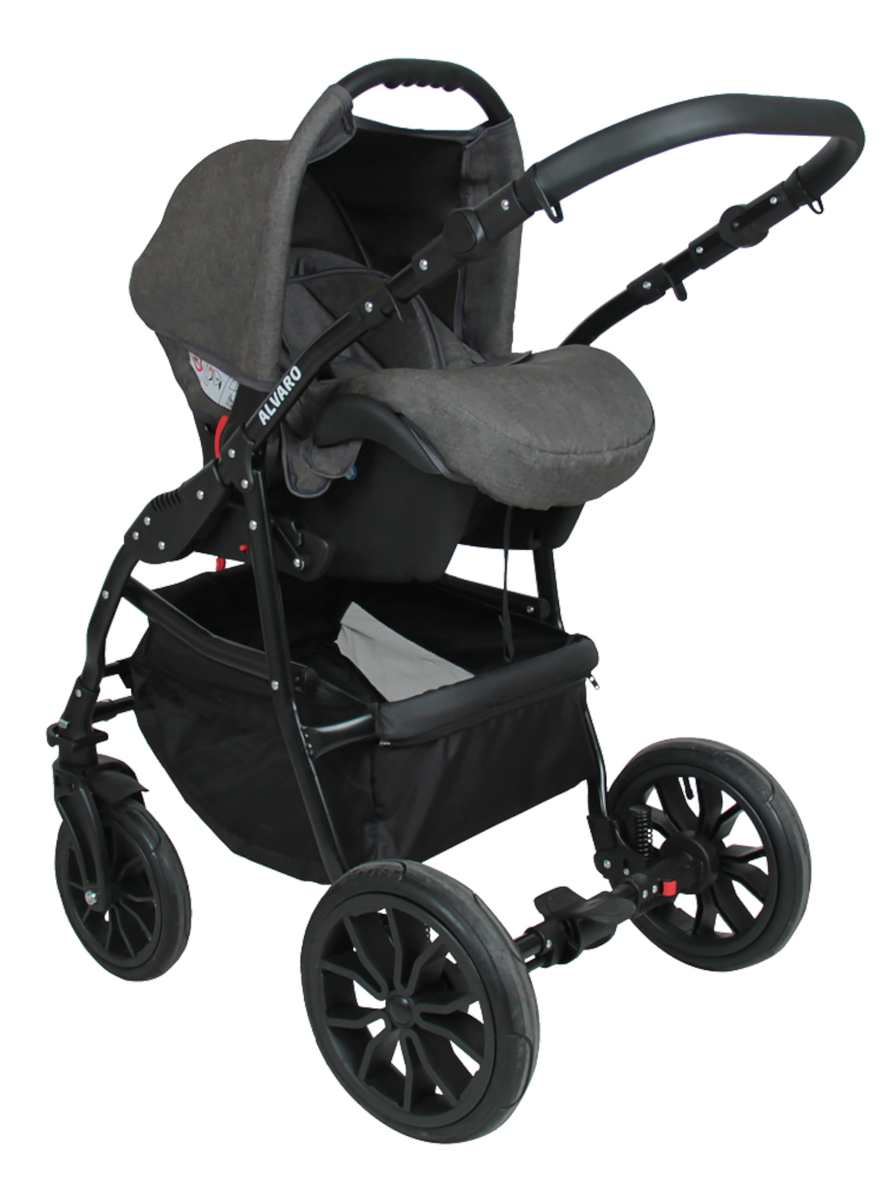 Коляска 3в1 alis ALVARO F 02 серый-желтый - фото 3
