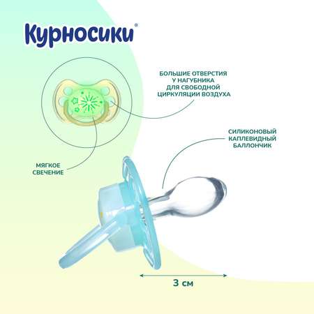 Пустышка Курносики пластик анатомическая от 3 мес. 2 шт.