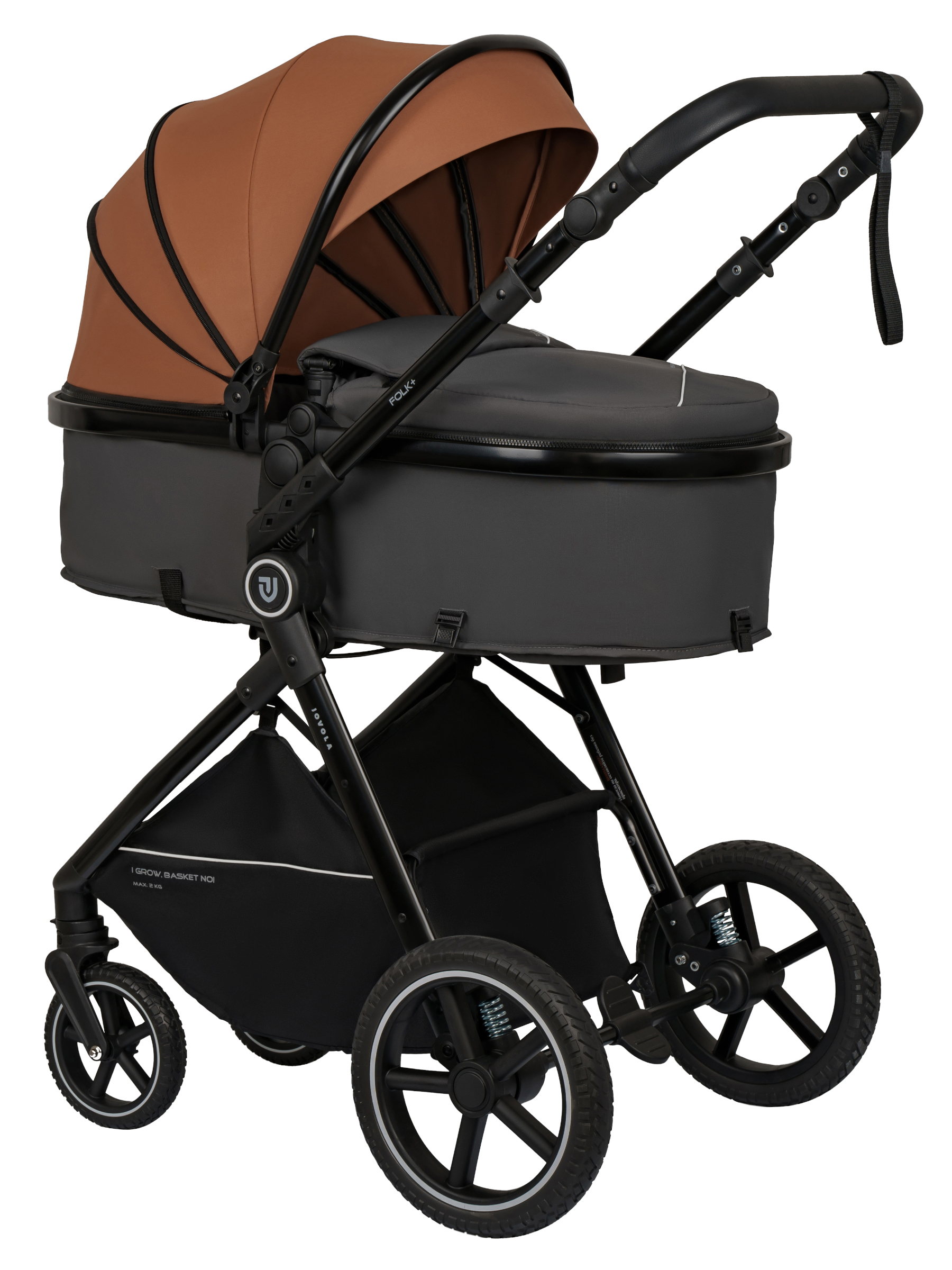 Коляска трансформер JOVOLA Folk+ 3в1 оранжевый - фото 16
