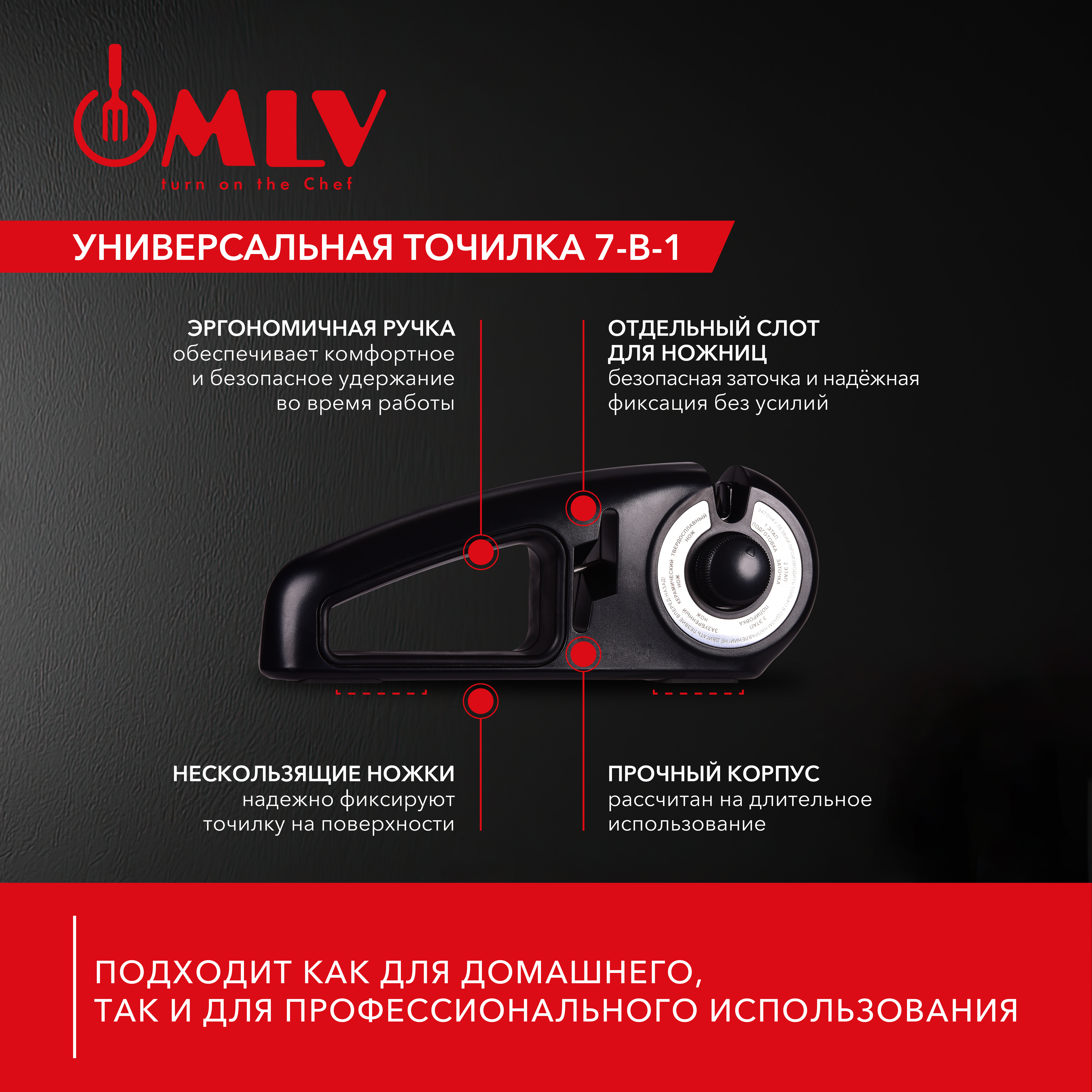 7в1 Точилка для ножей и ножниц Moulin Villa MARKS - фото 2