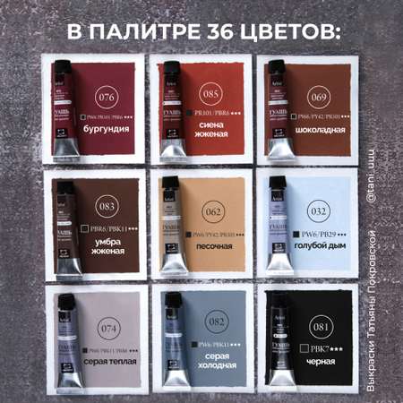 Краски гуашь Малевичъ 6 цв.