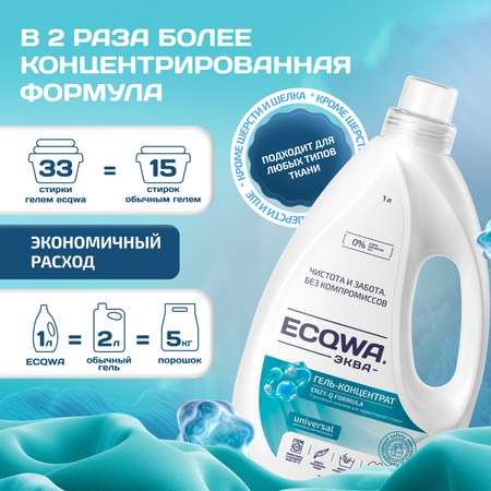 ЭКВА Гель-концентрат ECQWA для стирки 1л