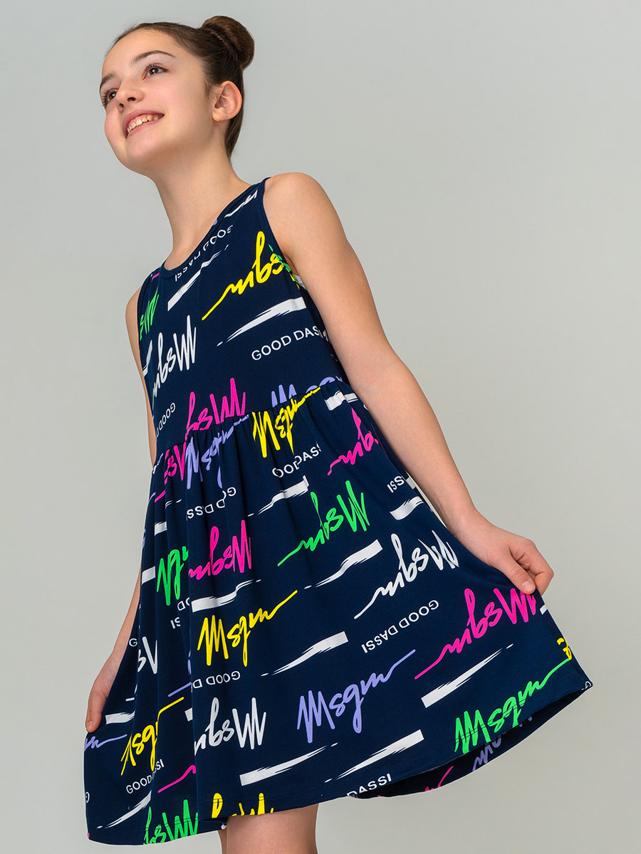Платье HappyFox HF00199т.синий.с.надписями - фото 10
