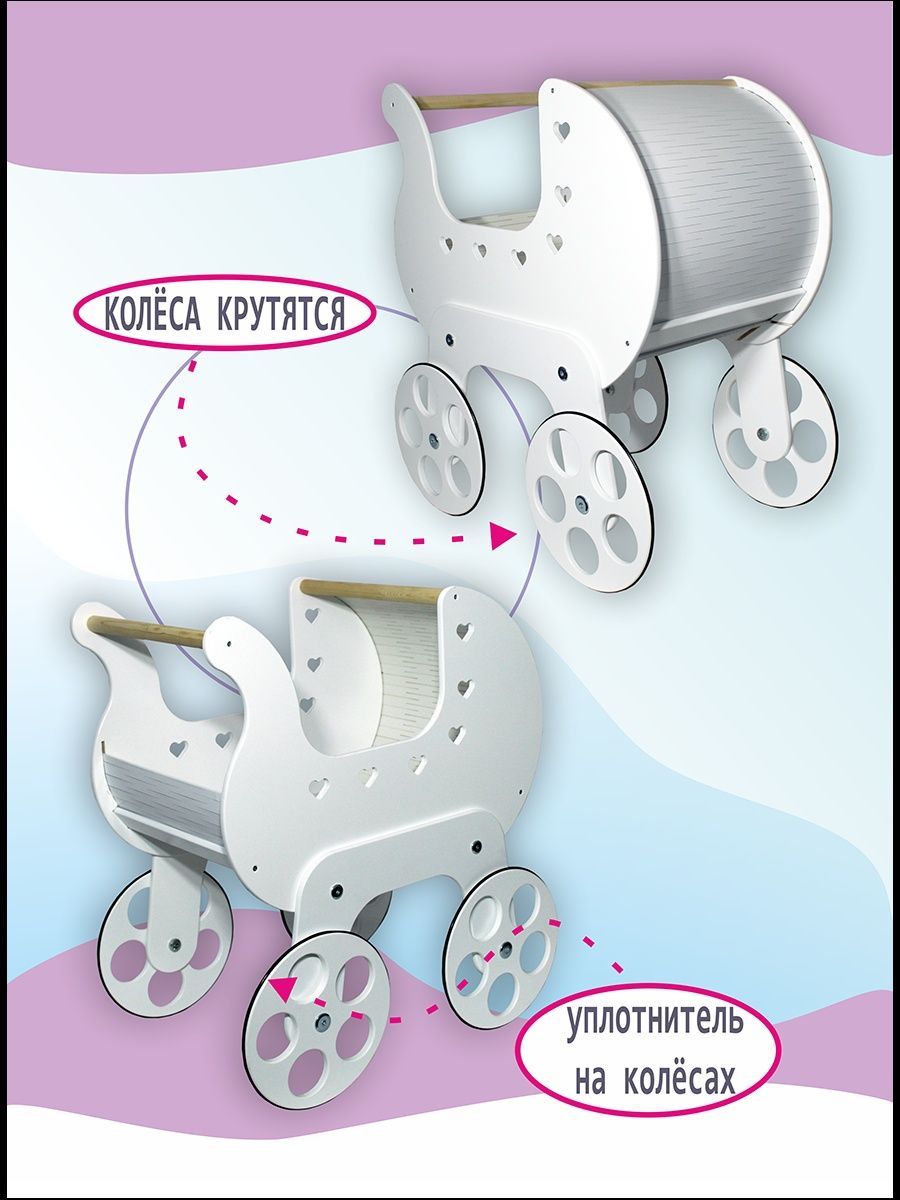 Коляска-люлька для кукол ViromToys Кк0001 - фото 6