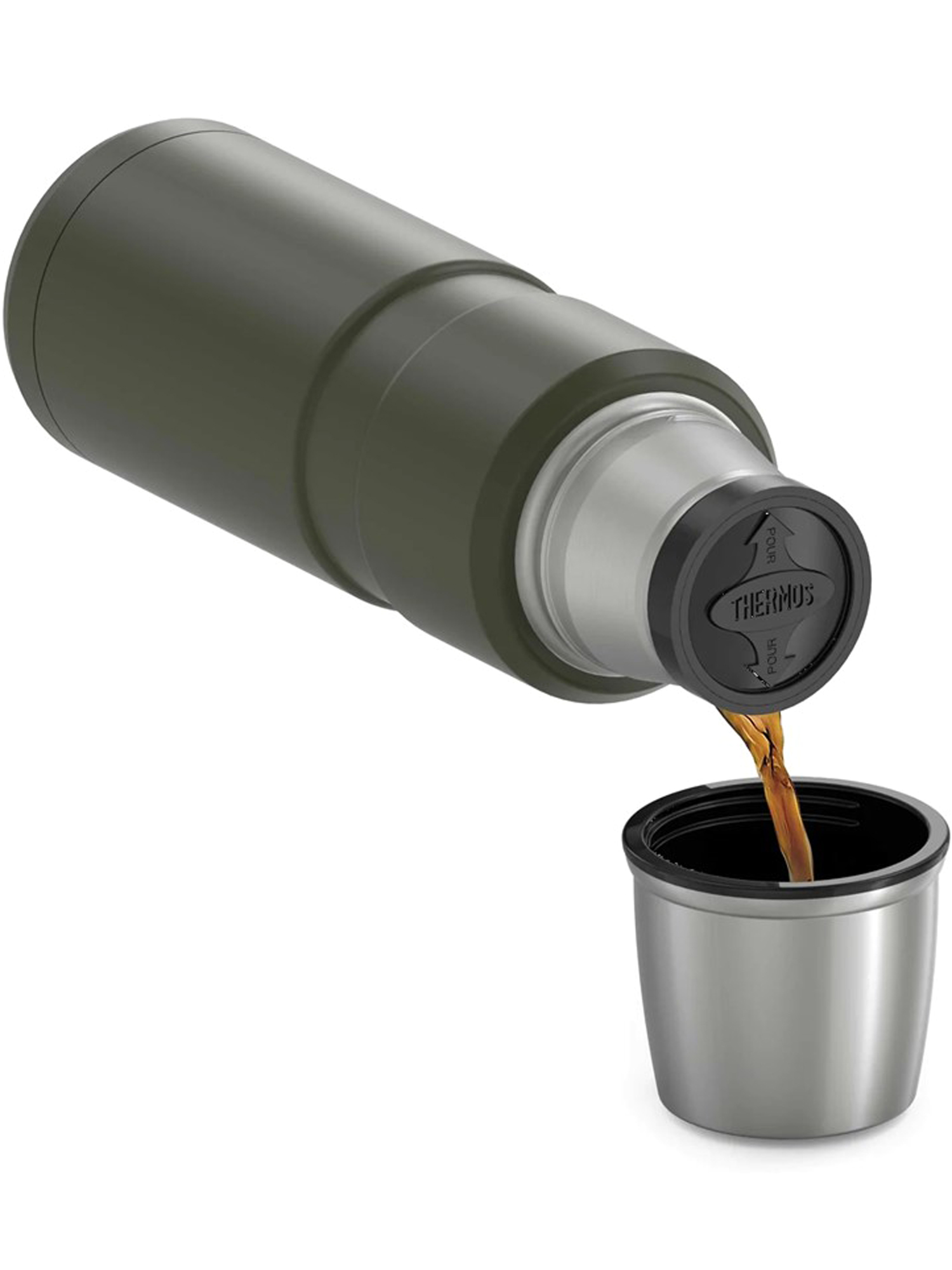 Термос для кофе чая 470 мл THERMOS KING-2000 хаки – нержавеющая сталь герметичный тепло/холод 12/24 часа - фото 11