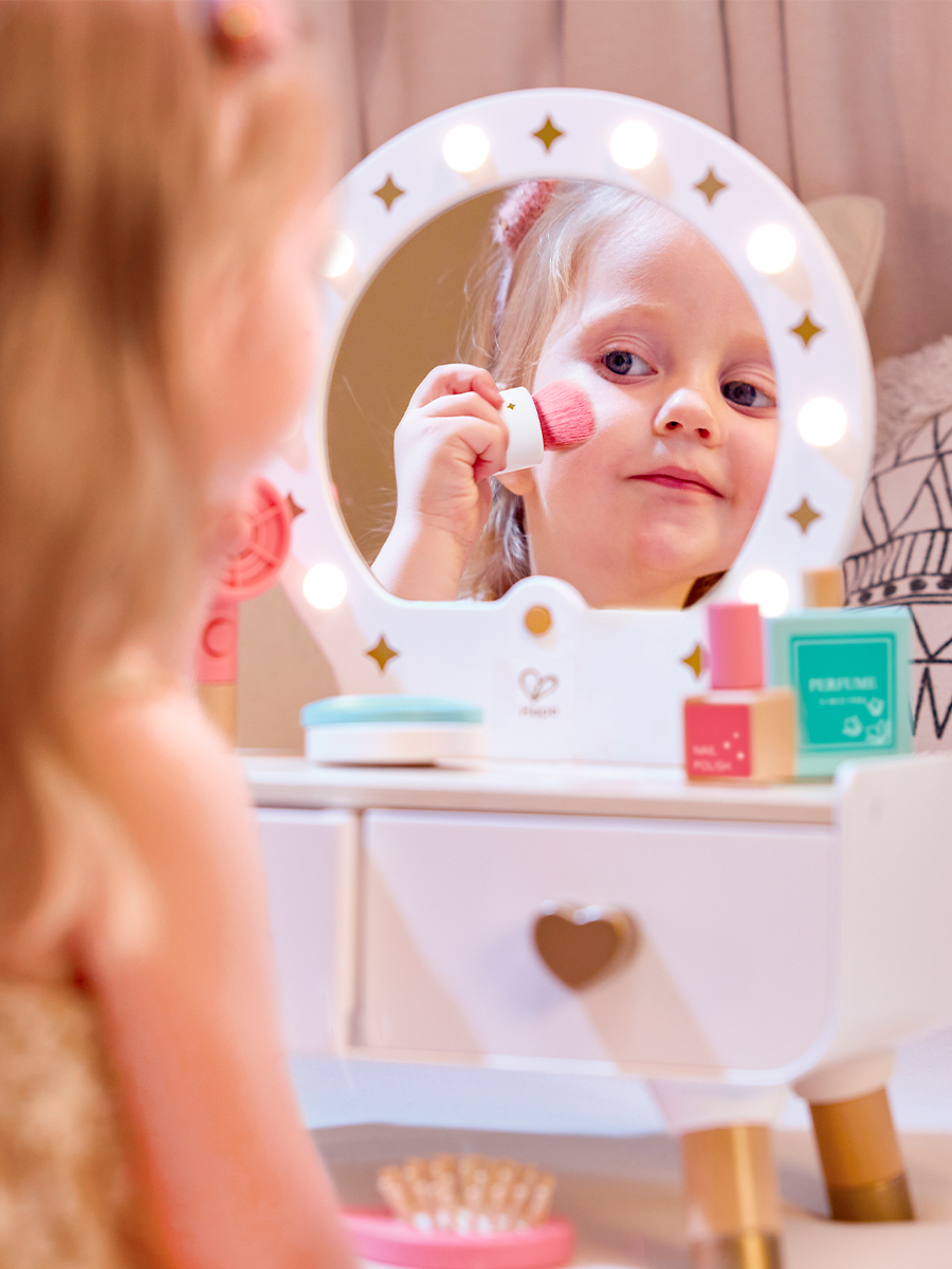 Игрушка Hape туалетный столик, фен, косметика - фото 3